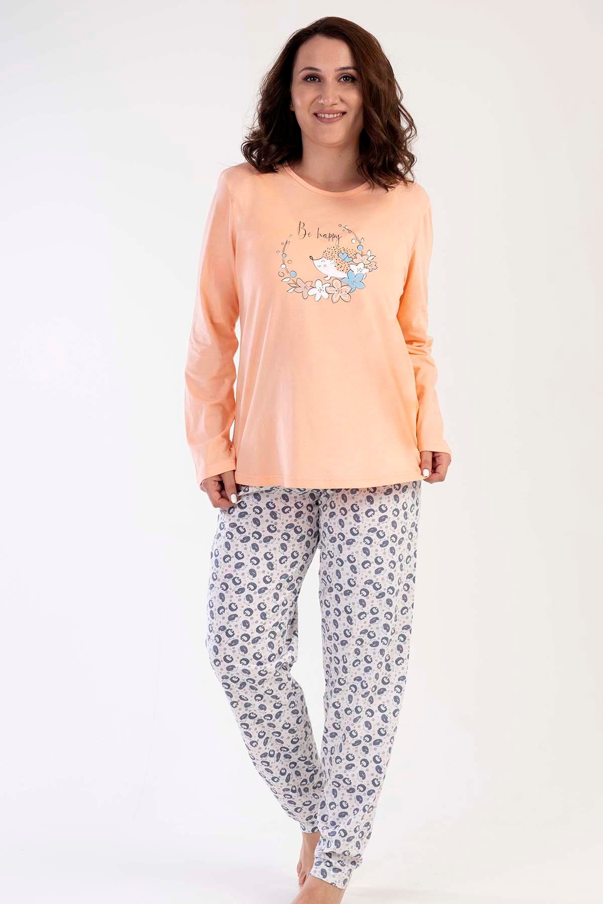 Vienetta 3032147601 Kadın Uzun Kollu Büyük Beden P.Suprem Pijama Takımı