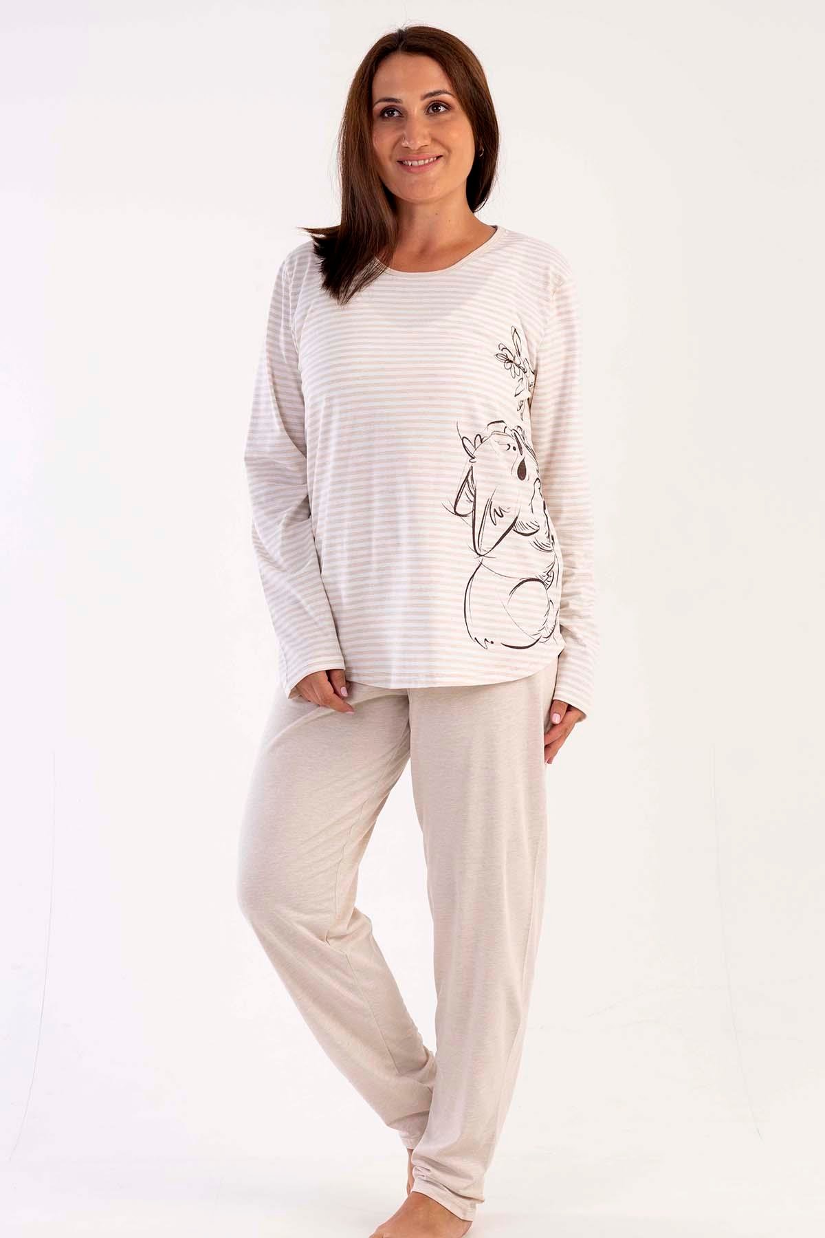 Vienetta 3032340000 Kadın Uzun Kollu Büyük Beden P.Suprem Pijama Takımı