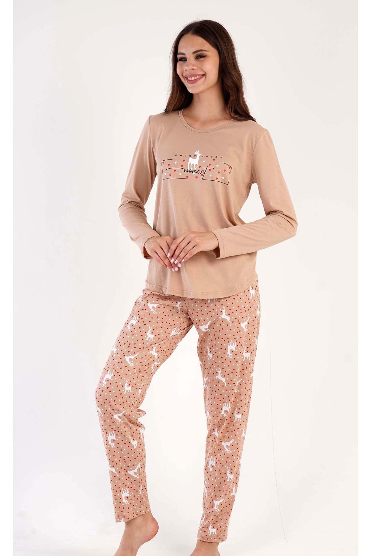 Vienetta 3041002469 Kadın Uzun Kollu P.Suprem Pijama Takımı