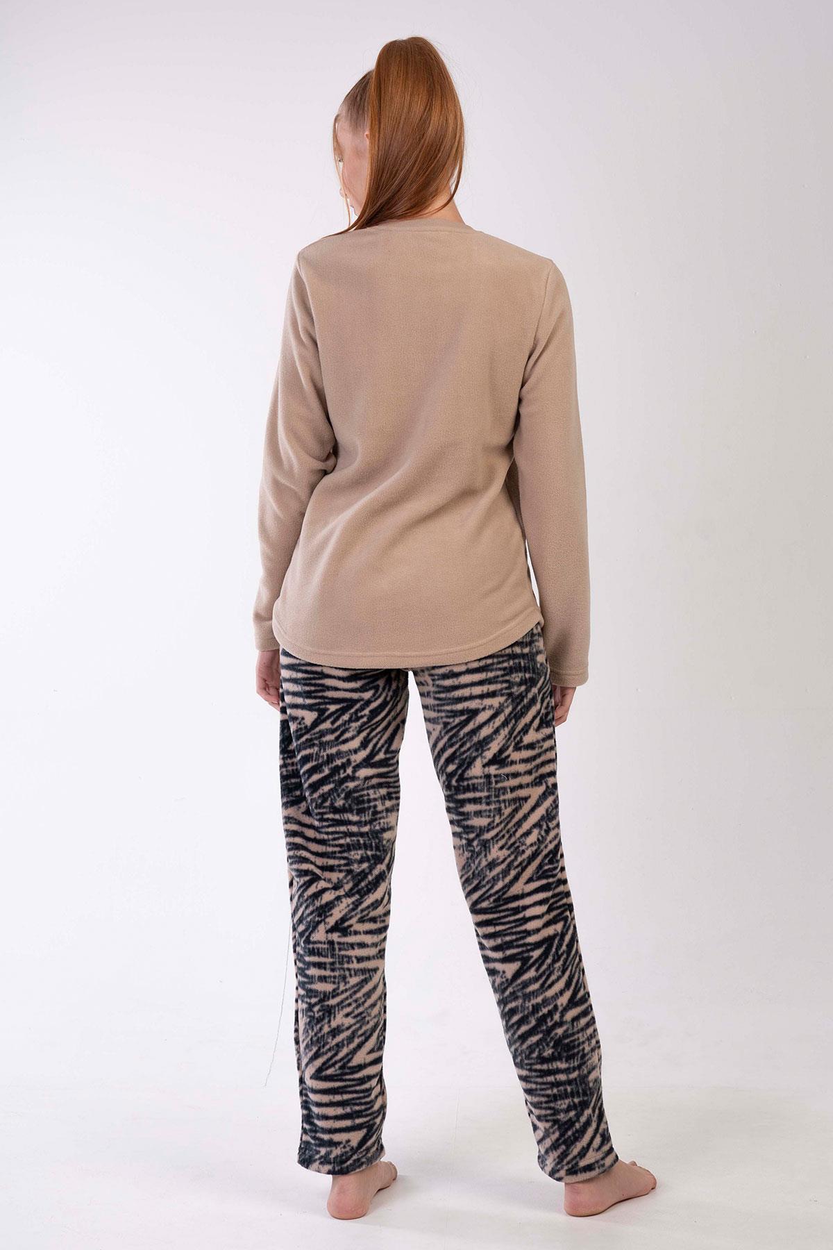 Vienetta 3041710378 Kadın Polar Uzun Kollu Pijama Takımı