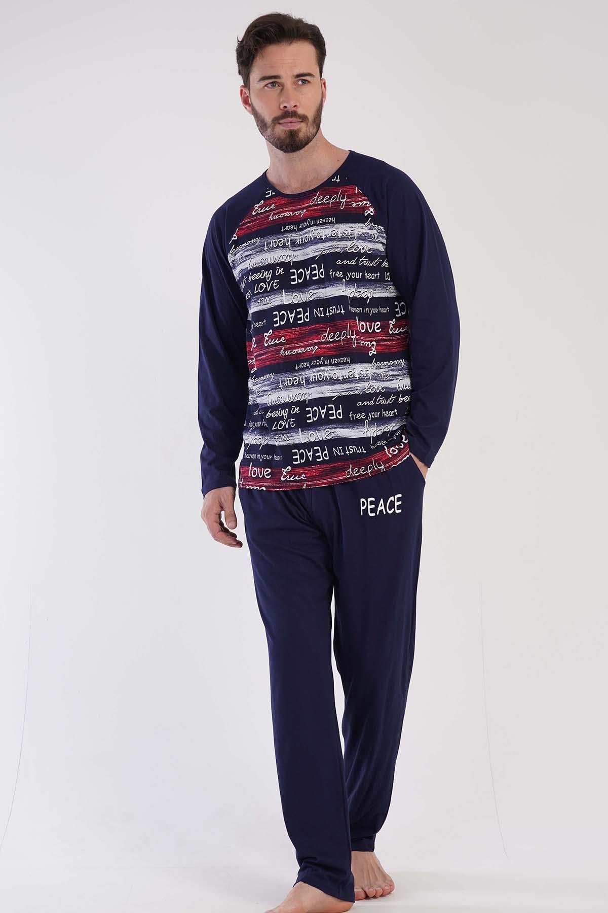 Vienetta 3050386188 Erkek Uzun Kollu P.Suprem Pijama Takımı