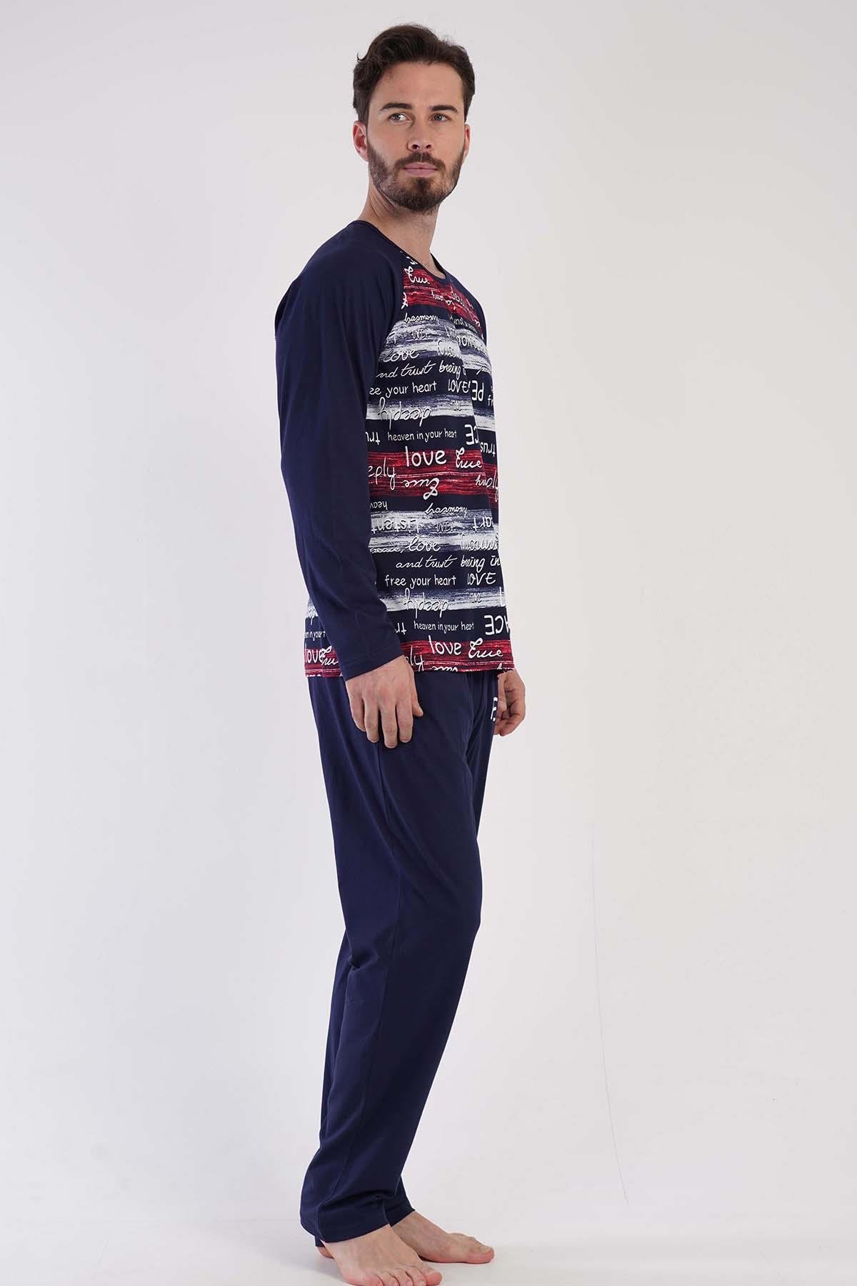 Vienetta 3050386188 Erkek Uzun Kollu P.Suprem Pijama Takımı