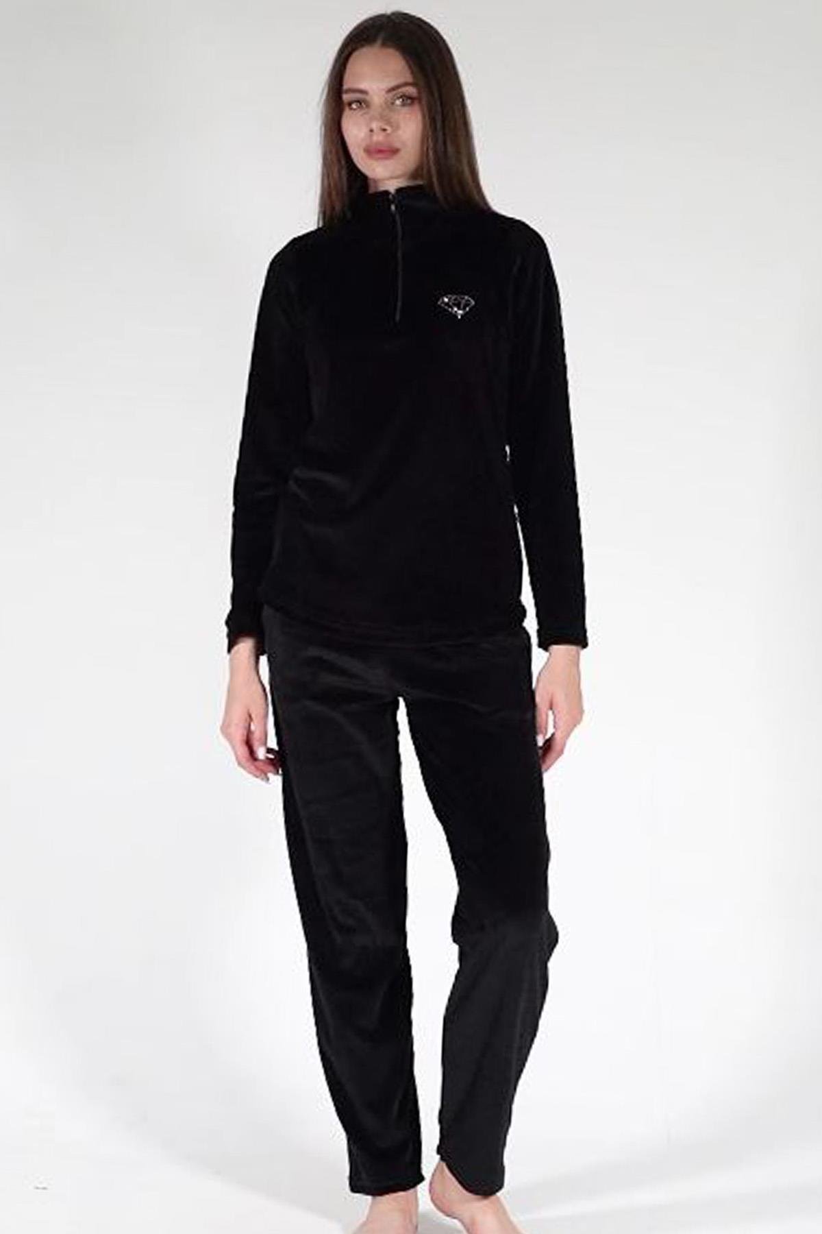 Vienetta 3060070000 Kadın Uzun Kollu Kadife Pijama Takımı