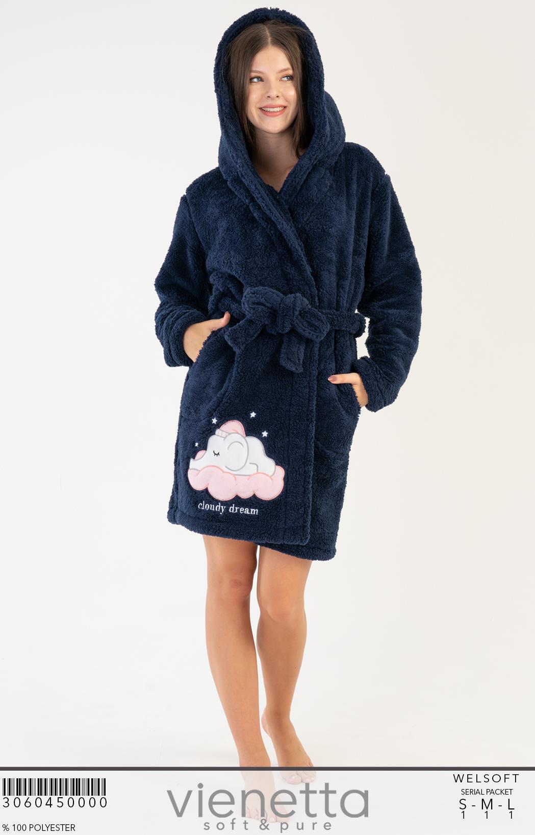 Vienetta 3060450000 Kadın Uzun Kollu Welsoft Sabahlık