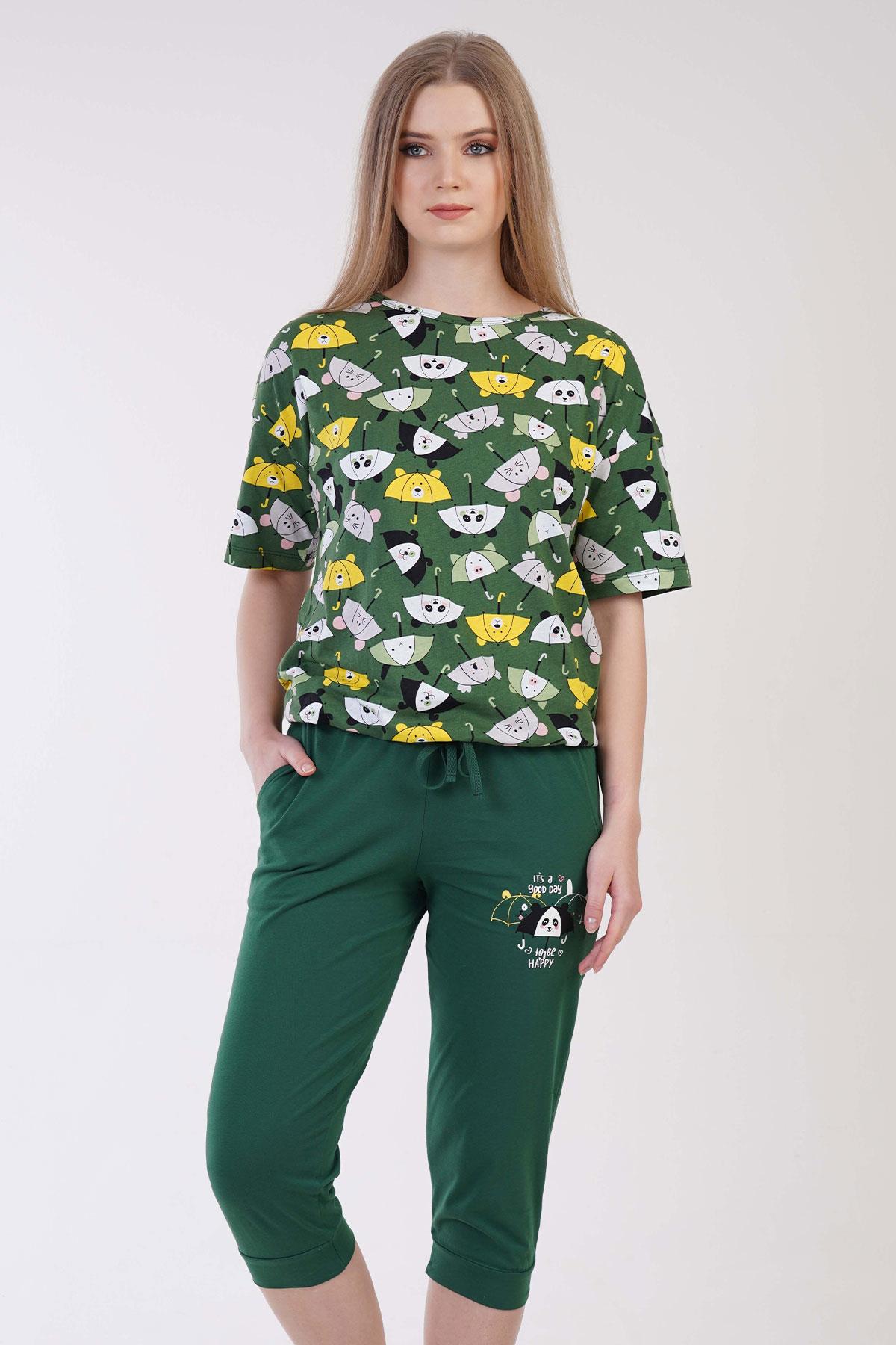 Vienetta 3090236205 Kadın Kısa Kollu Kapri Pijama Takımı