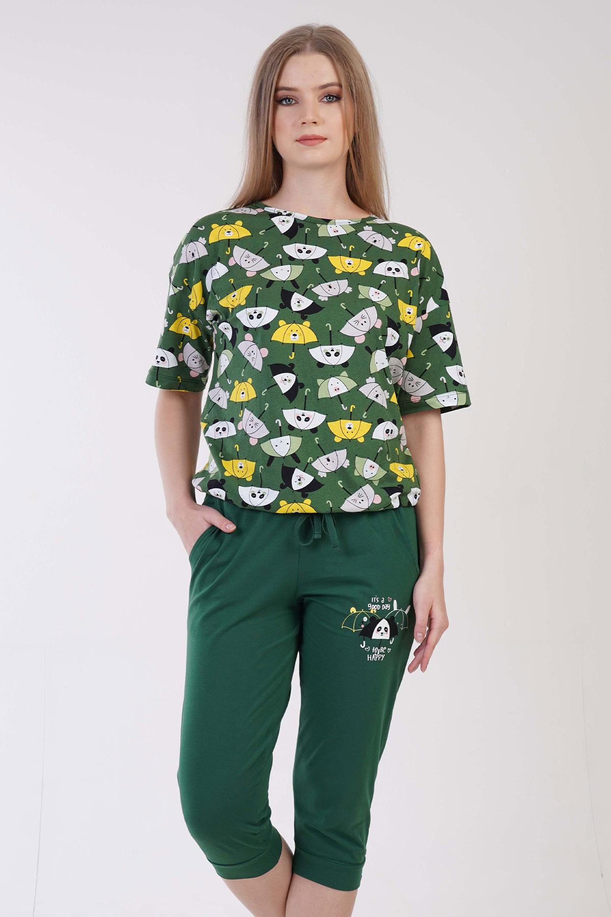 Vienetta 3090236205 Kadın Kısa Kollu Kapri Pijama Takımı