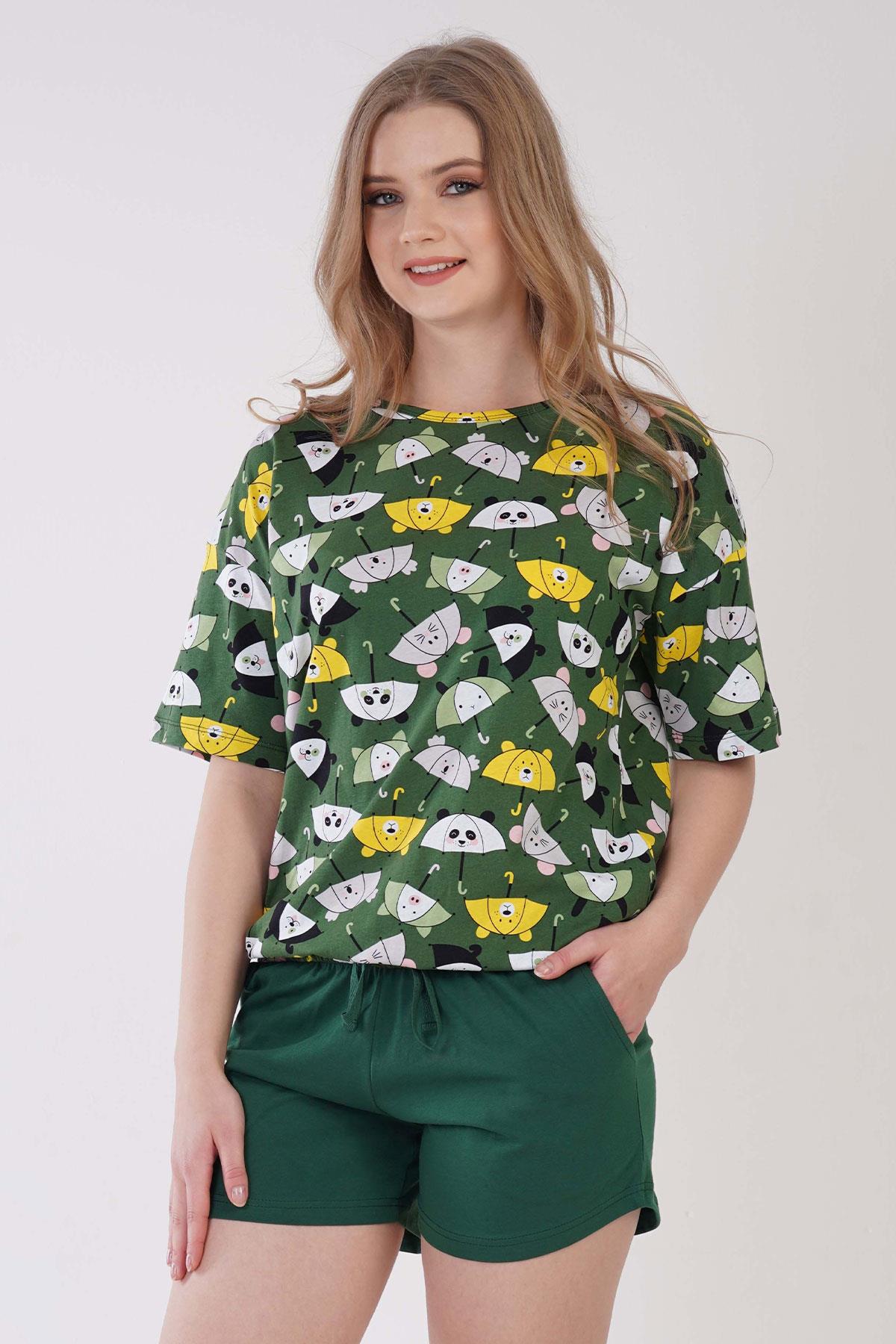 Vienetta 3090246205 Kadın Kısa Kollu Şortlu Pijama Takımı