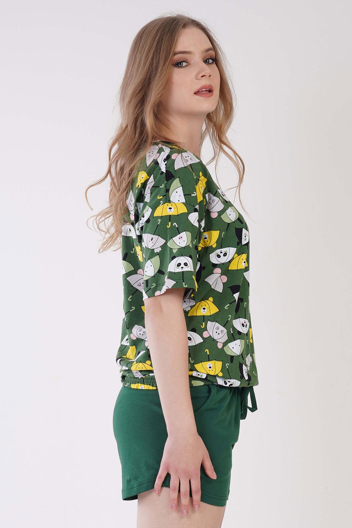 Vienetta 3090246205 Kadın Kısa Kollu Şortlu Pijama Takımı