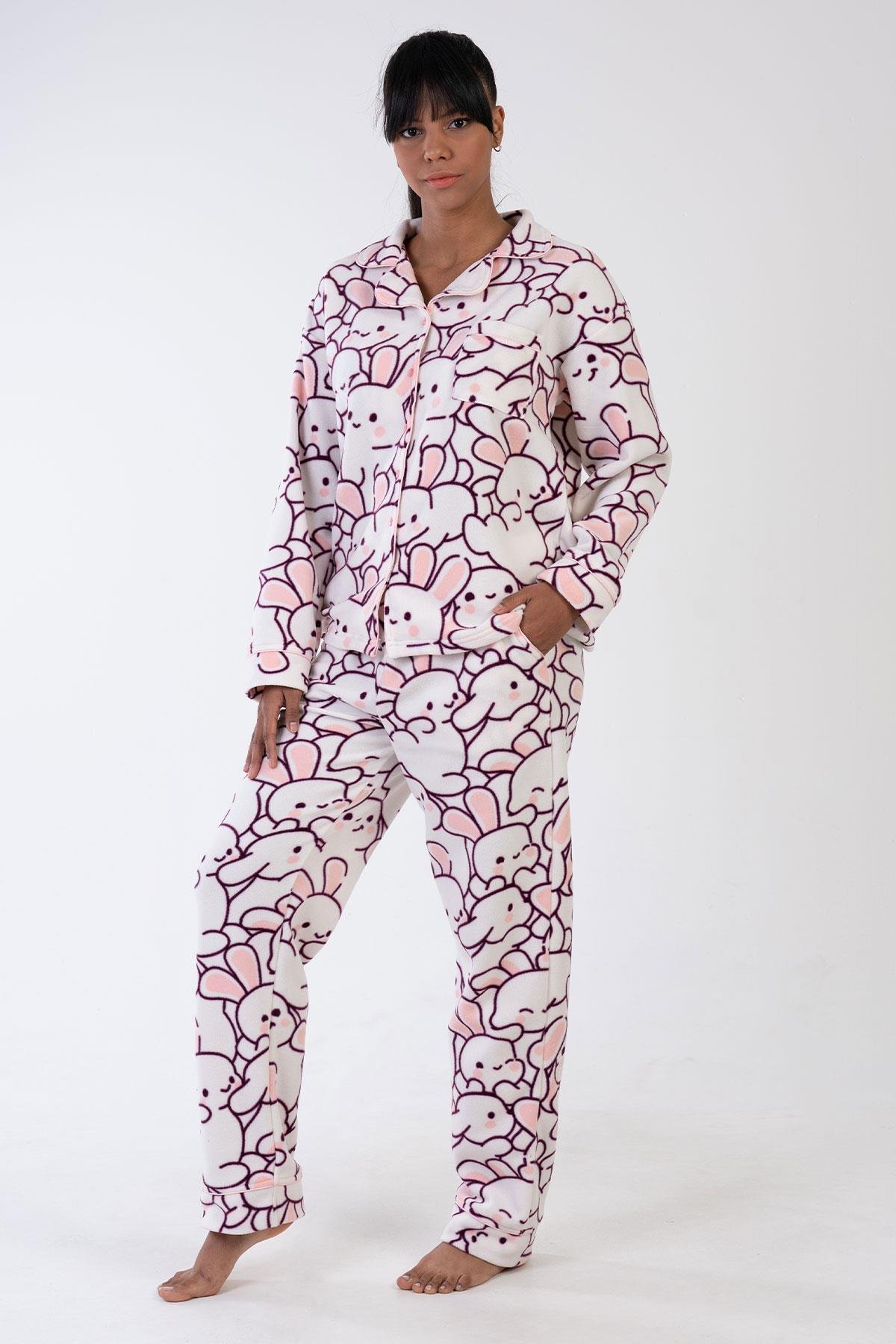 Vienetta 3110740274 Kadın Uzun Kollu Polar Pijama Takımı