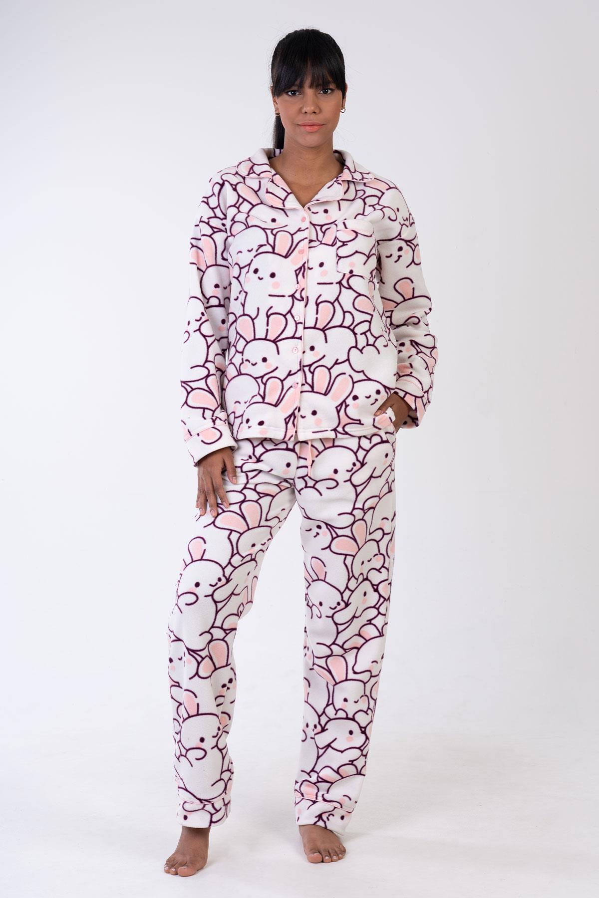 Vienetta 3110740274 Kadın Uzun Kollu Polar Pijama Takımı