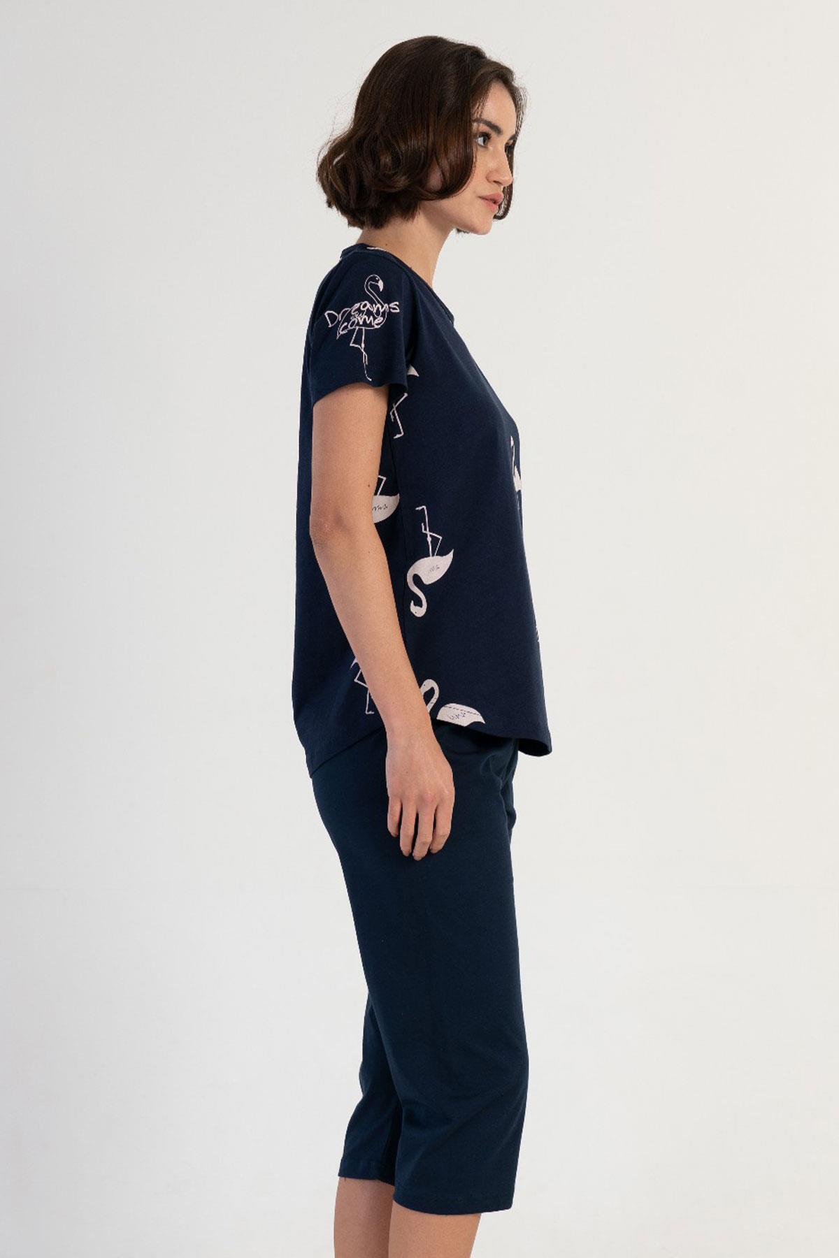 Vienetta 3111964195 Kadın Kısa Kollu Kaprili Pijama Takımı