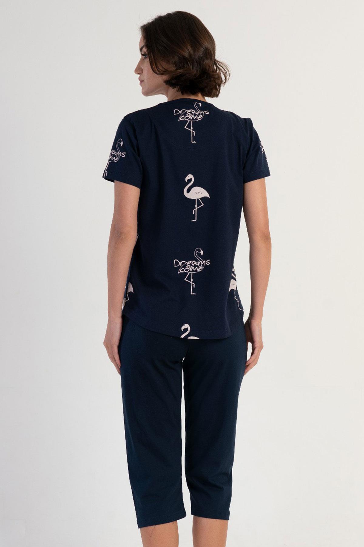 Vienetta 3111964195 Kadın Kısa Kollu Kaprili Pijama Takımı