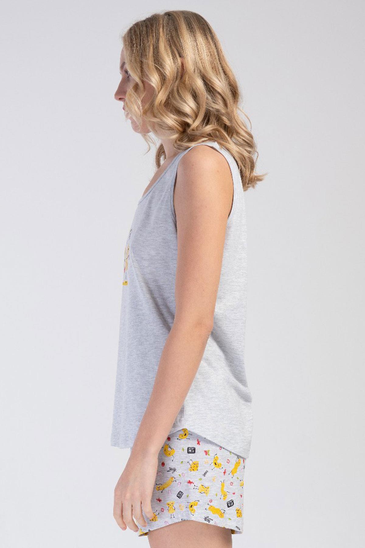 Vienetta 3112540175 Kadın Kalın Askılı Şortlu Pijama Takımı