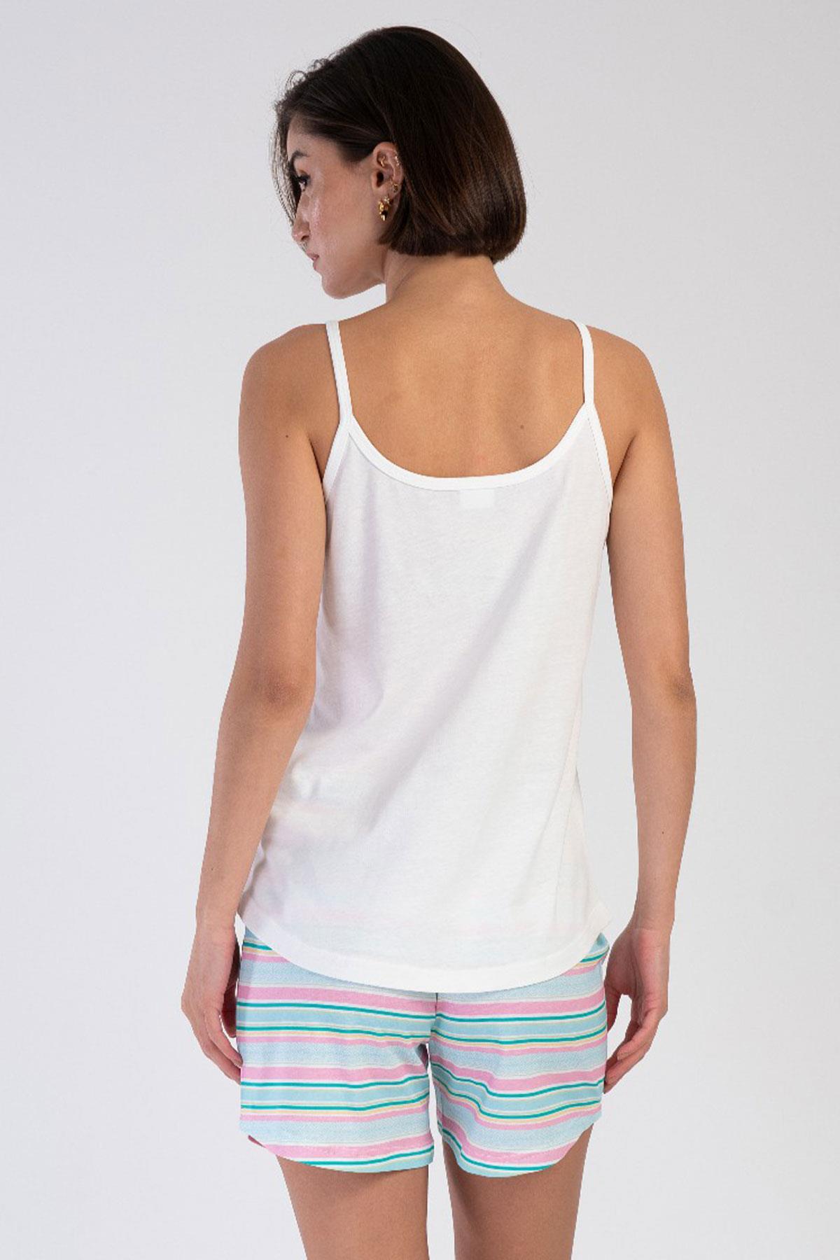 Vienetta 3120492065 Kadın İp Askılı Şortlu Pijama Takımı