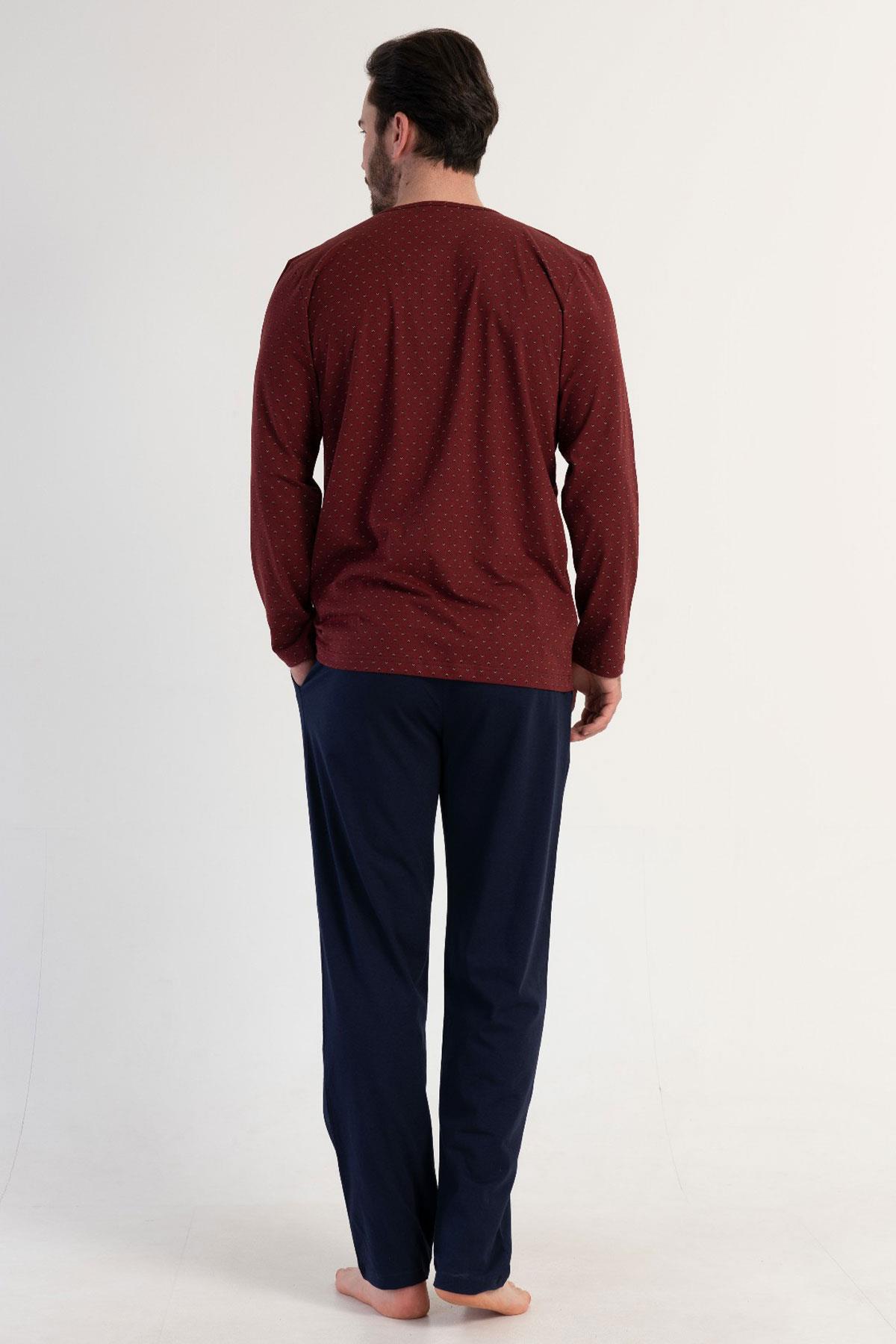 Vienetta 3121222440 Erkek Uzun Kollu Pamuklu Pijama Takımı