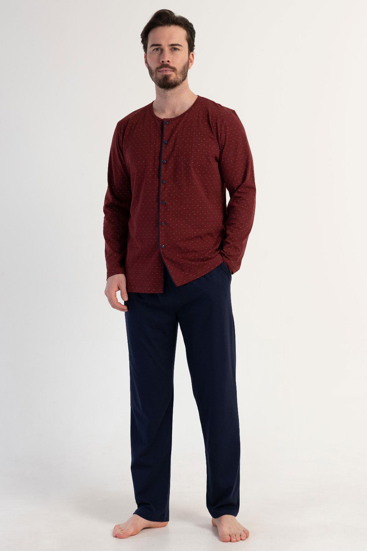 Vienetta 3121222440 Erkek Uzun Kollu Pamuklu Pijama Takımı