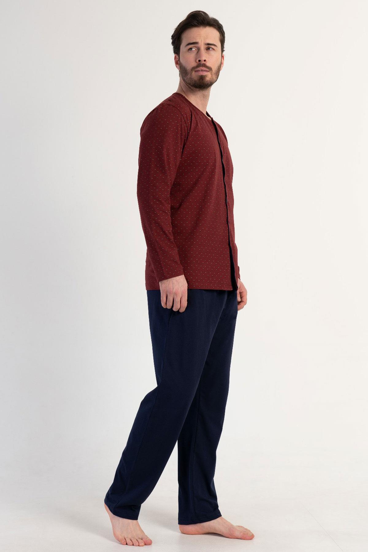 Vienetta 3121222440 Erkek Uzun Kollu Pamuklu Pijama Takımı