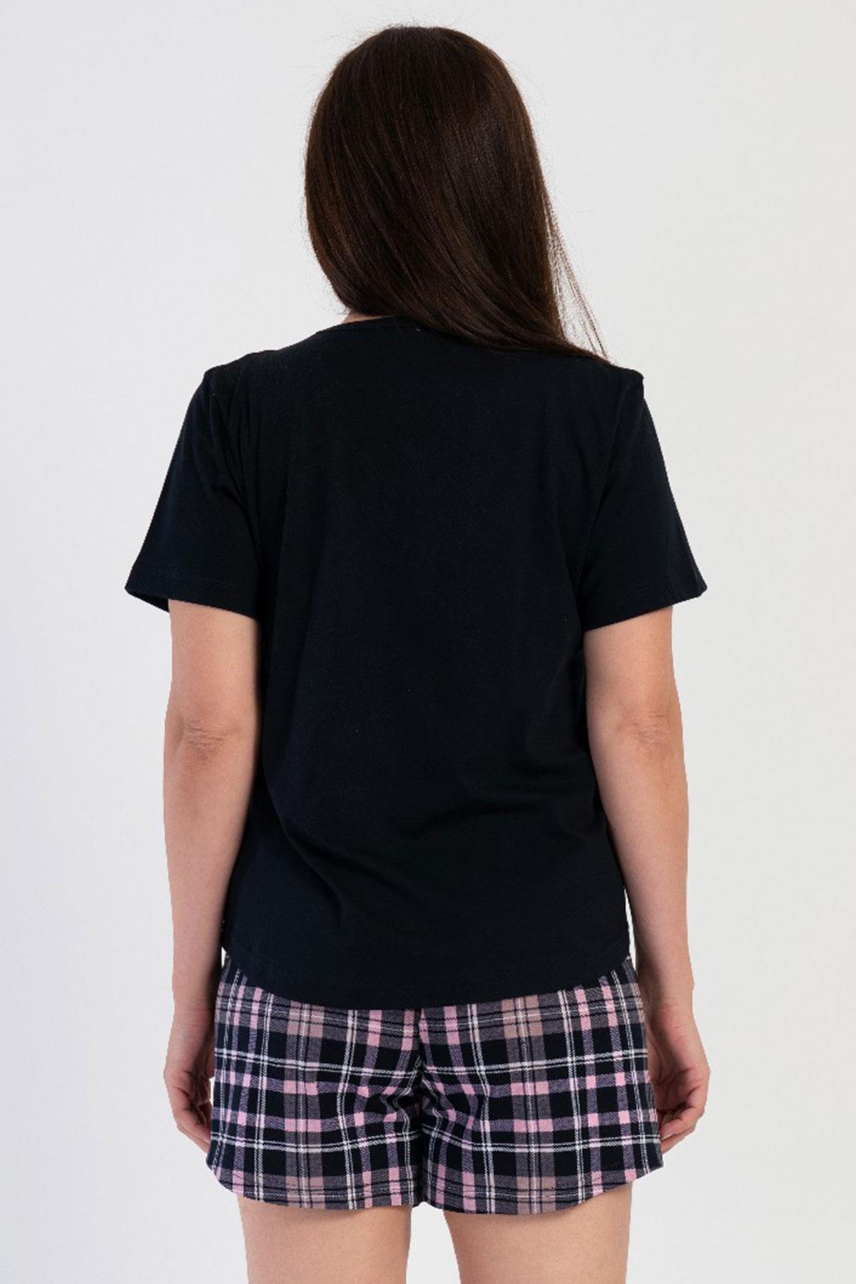 Vienetta 4010245443 Kadın Kısa Kollu Şortlu Büyük Beden Pijama Takımı