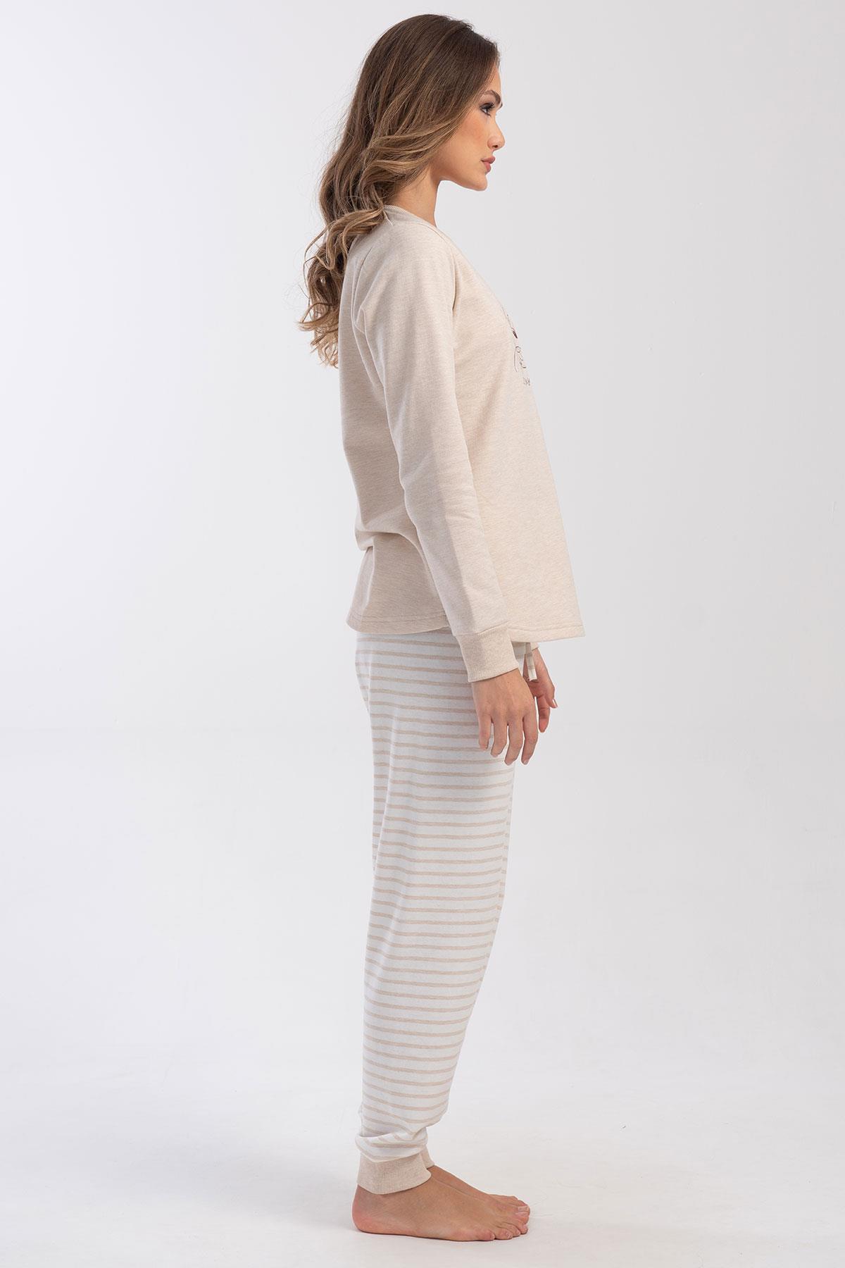 Vienetta 4030140000 Kadın Uzun Kollu İki İplik Pijama Takımı