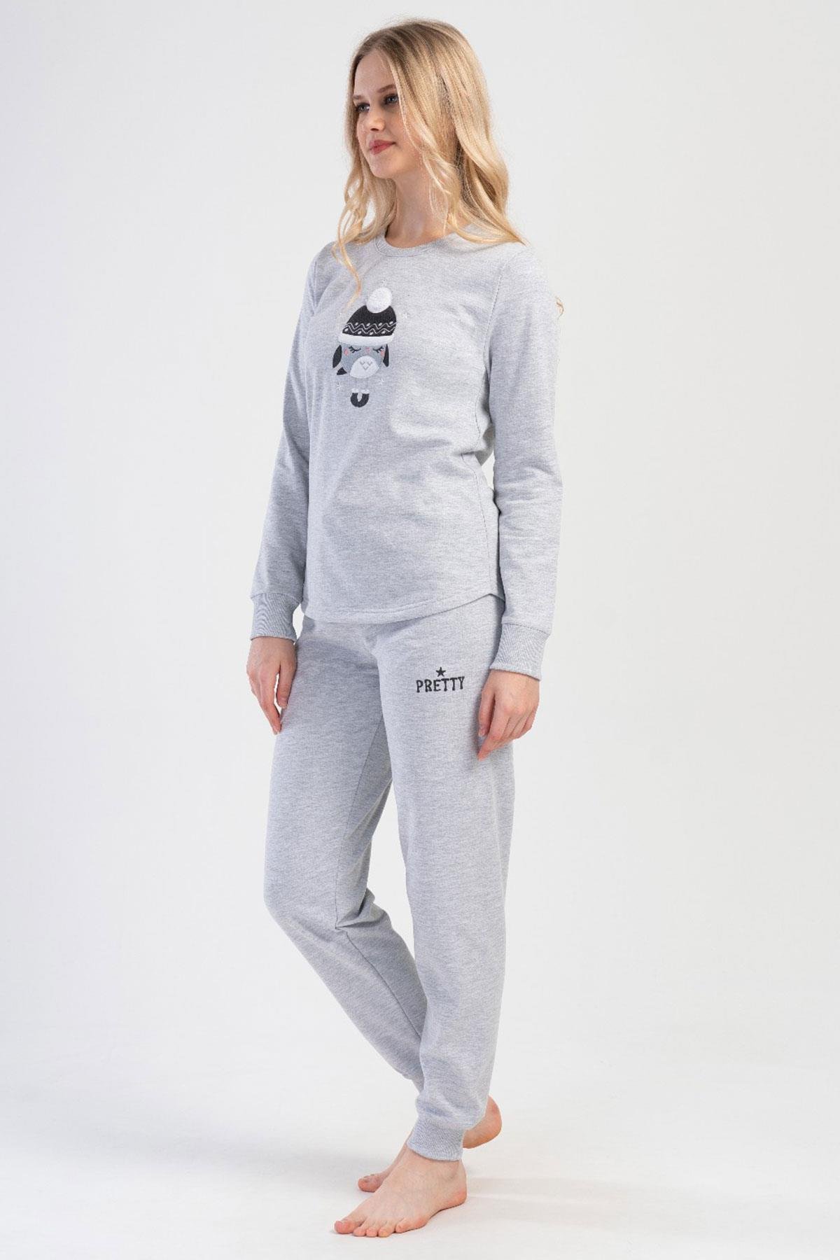 Vienetta 4030200000 Kadın Uzun Kollu İki İplik Pijama Takımı