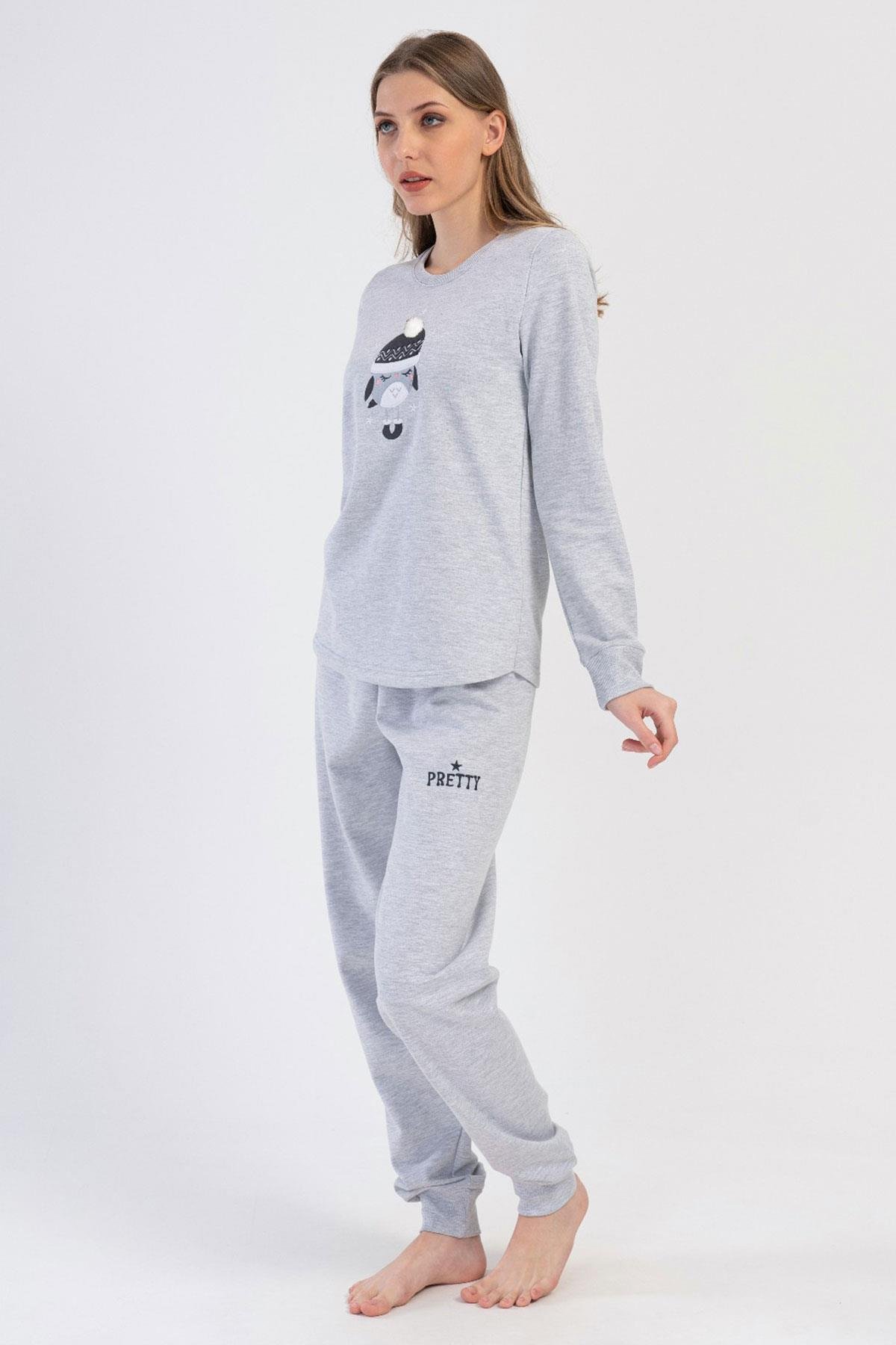 Vienetta 4030200000 Kadın Uzun Kollu İki İplik Pijama Takımı