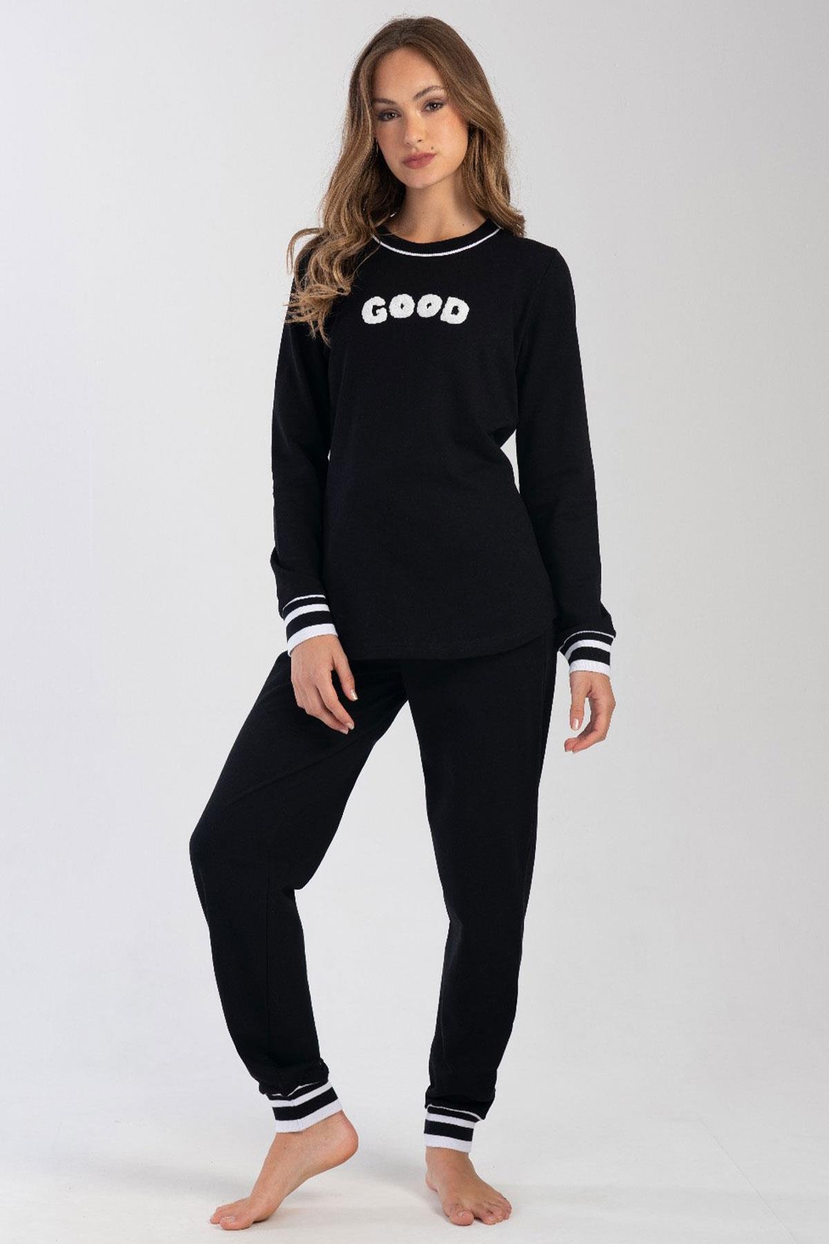 Vienetta 4030310000 Kadın Uzun Kollu 2 İplik Pijama Takımı