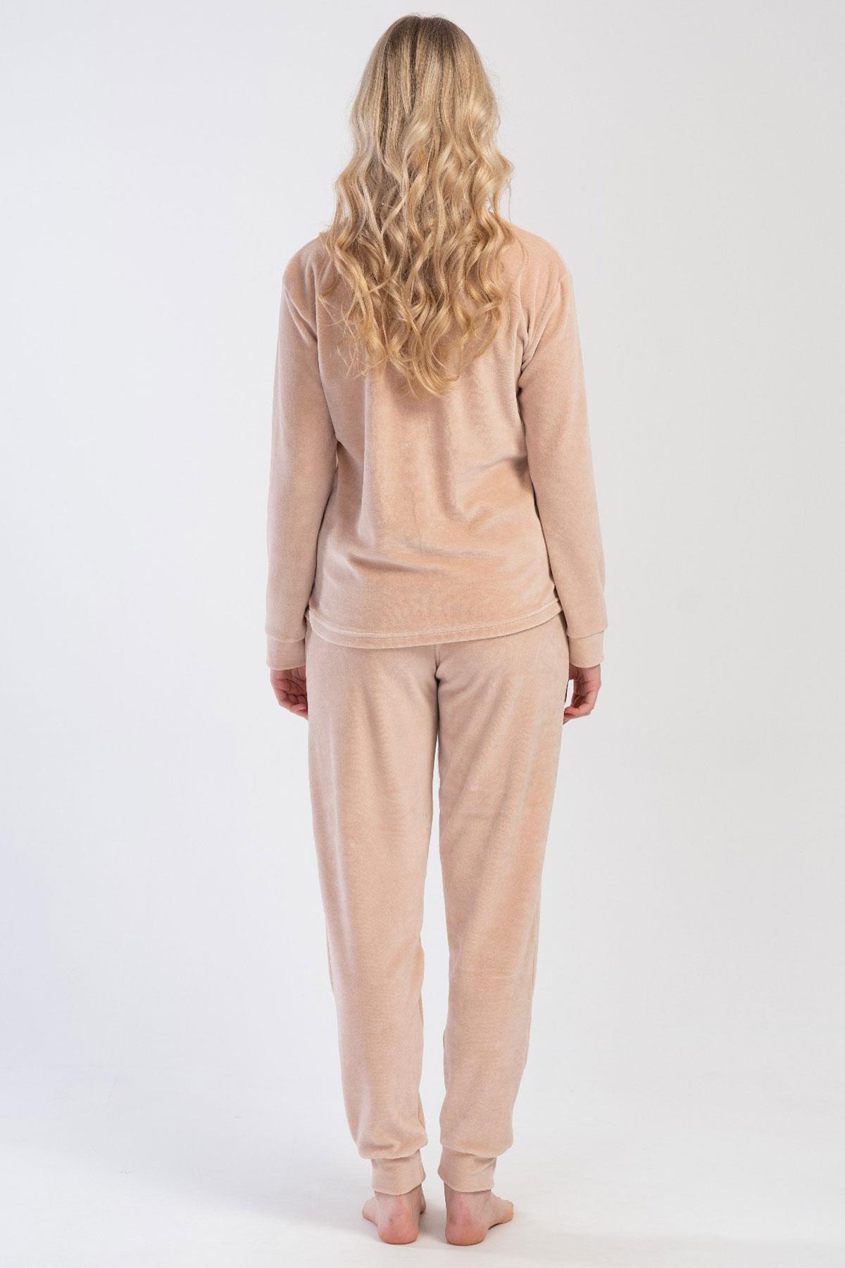 Vienetta 4030940000 Kadın Uzun Kollu Kadife Pijama Takımı