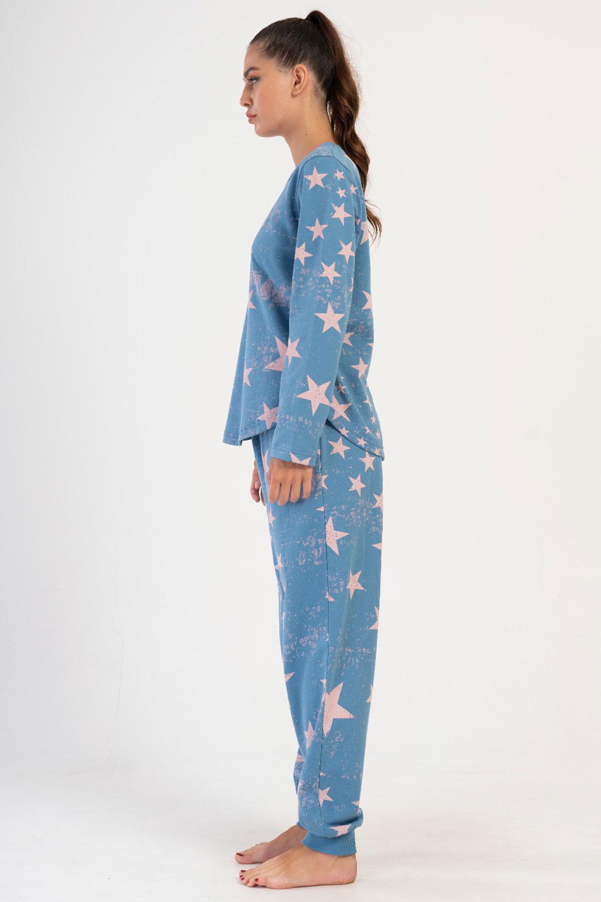 Vienetta 4031351061 Kadın Uzun Kol İki İplik Pijama Takımı