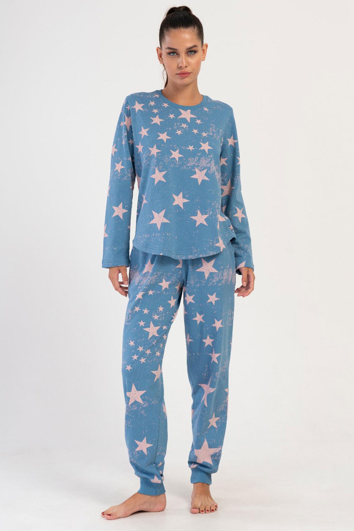 Vienetta 4031351061 Kadın Uzun Kol İki İplik Pijama Takımı