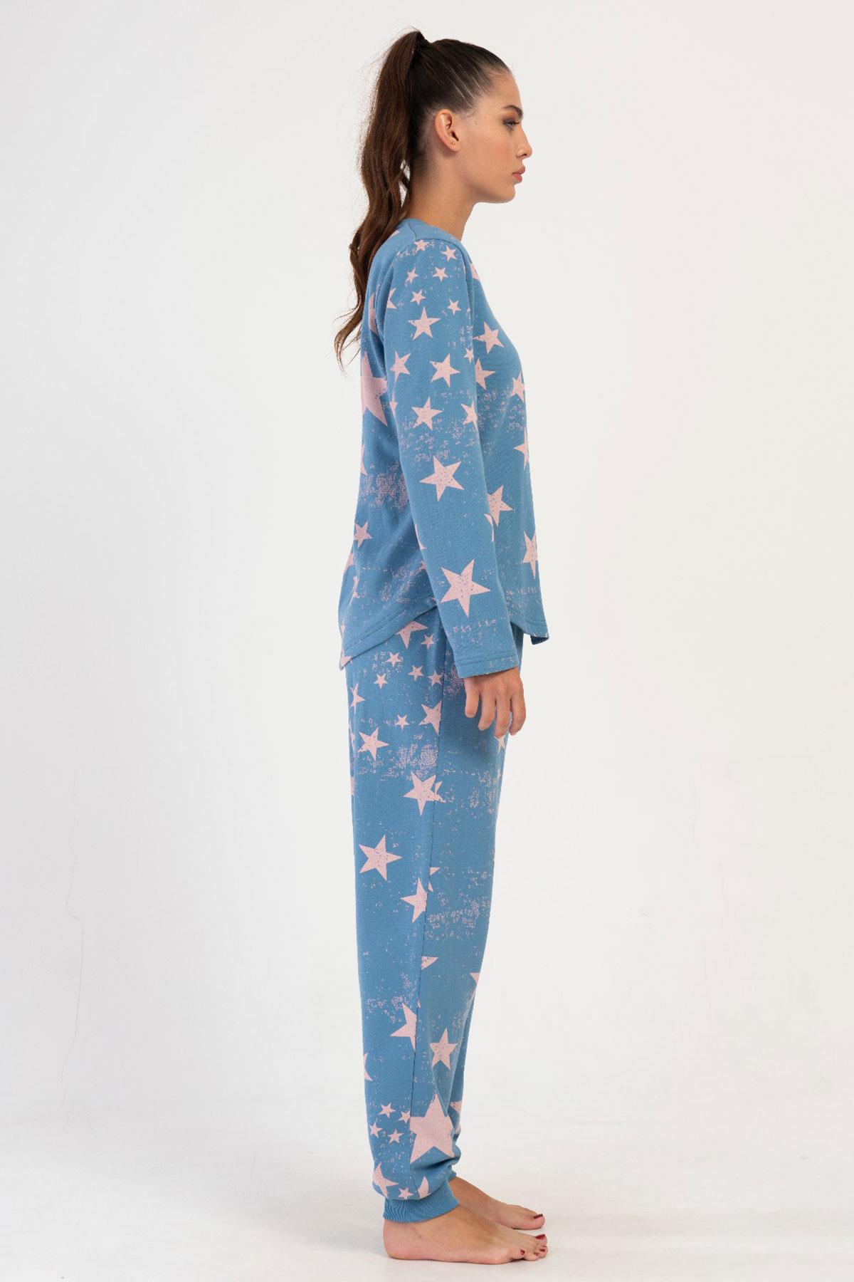 Vienetta 4031351061 Kadın Uzun Kol İki İplik Pijama Takımı