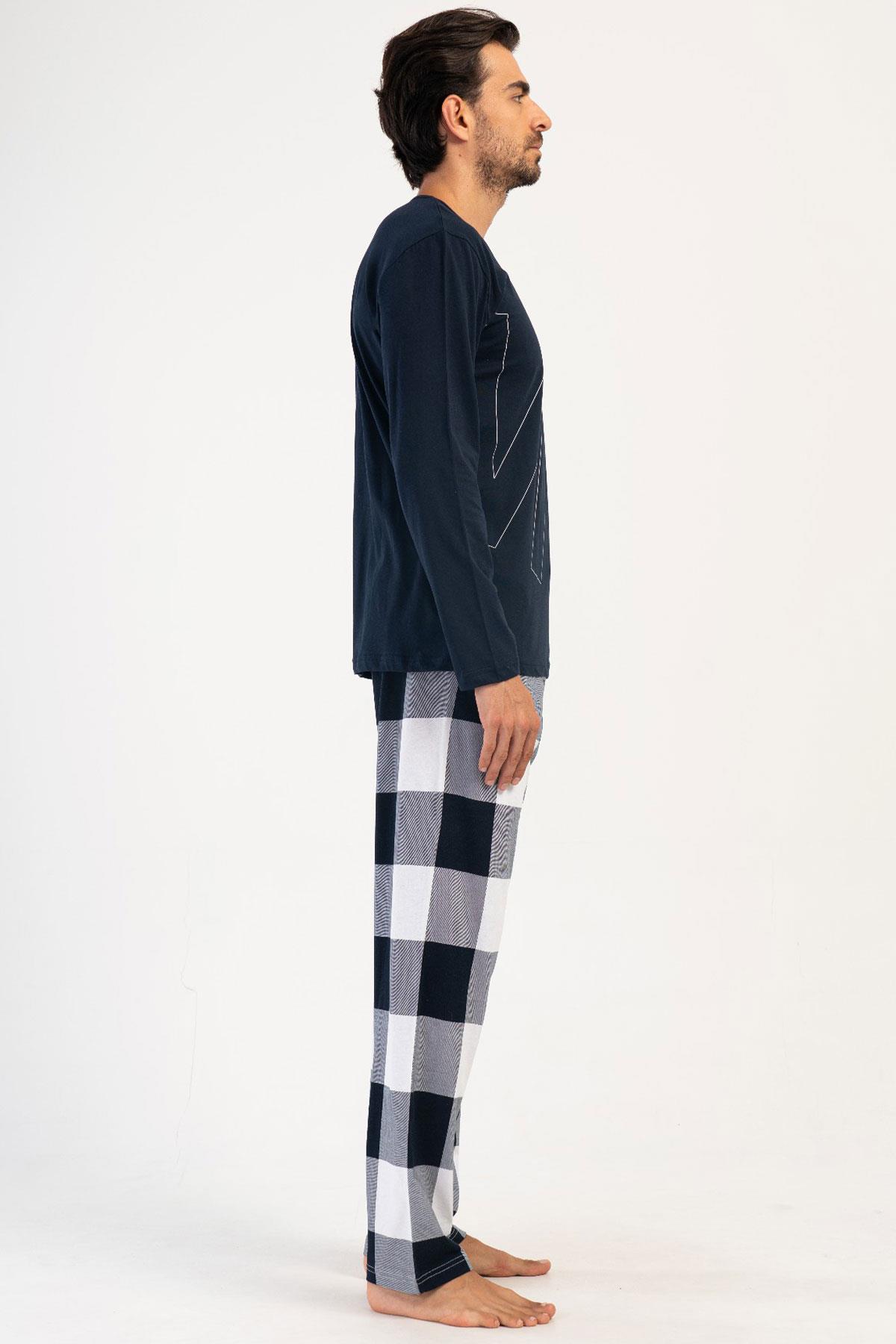 Vienetta 4032517461 Erkek Uzun Kollu Pamuk Suprem Pijama Takımı