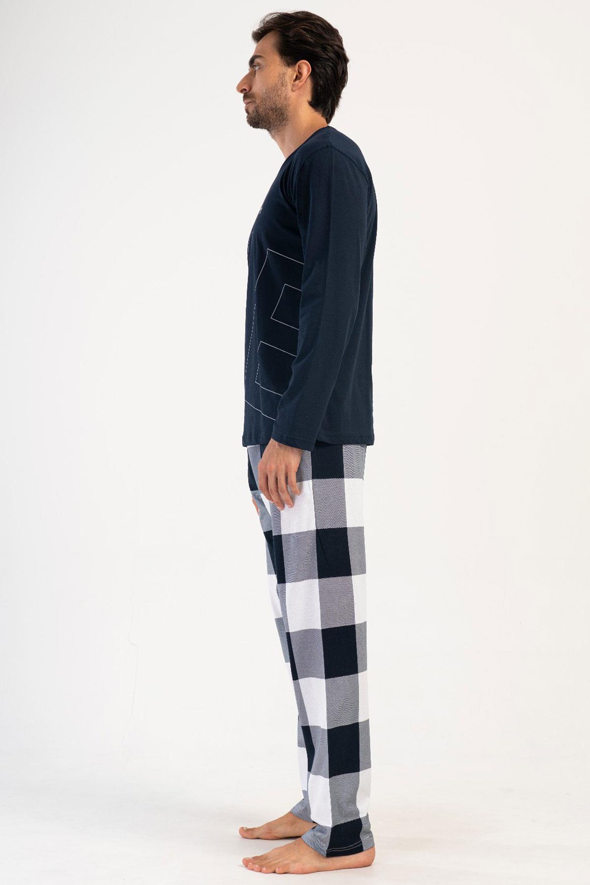 Vienetta 4032517461 Erkek Uzun Kollu Pamuk Suprem Pijama Takımı