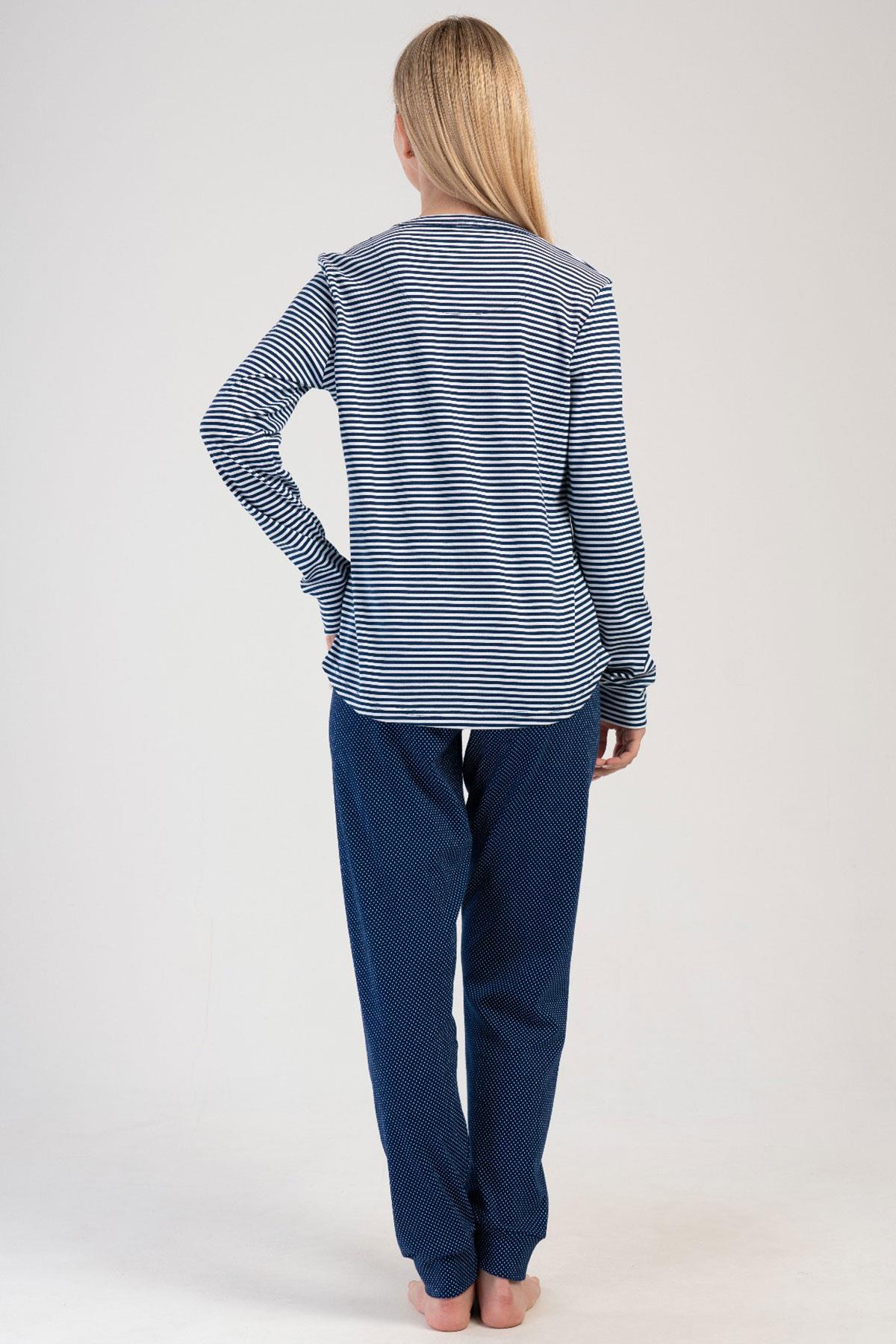 Vienetta 4033771913-A Kadın Uzun Kollu Pamuklu Pijama Takımı