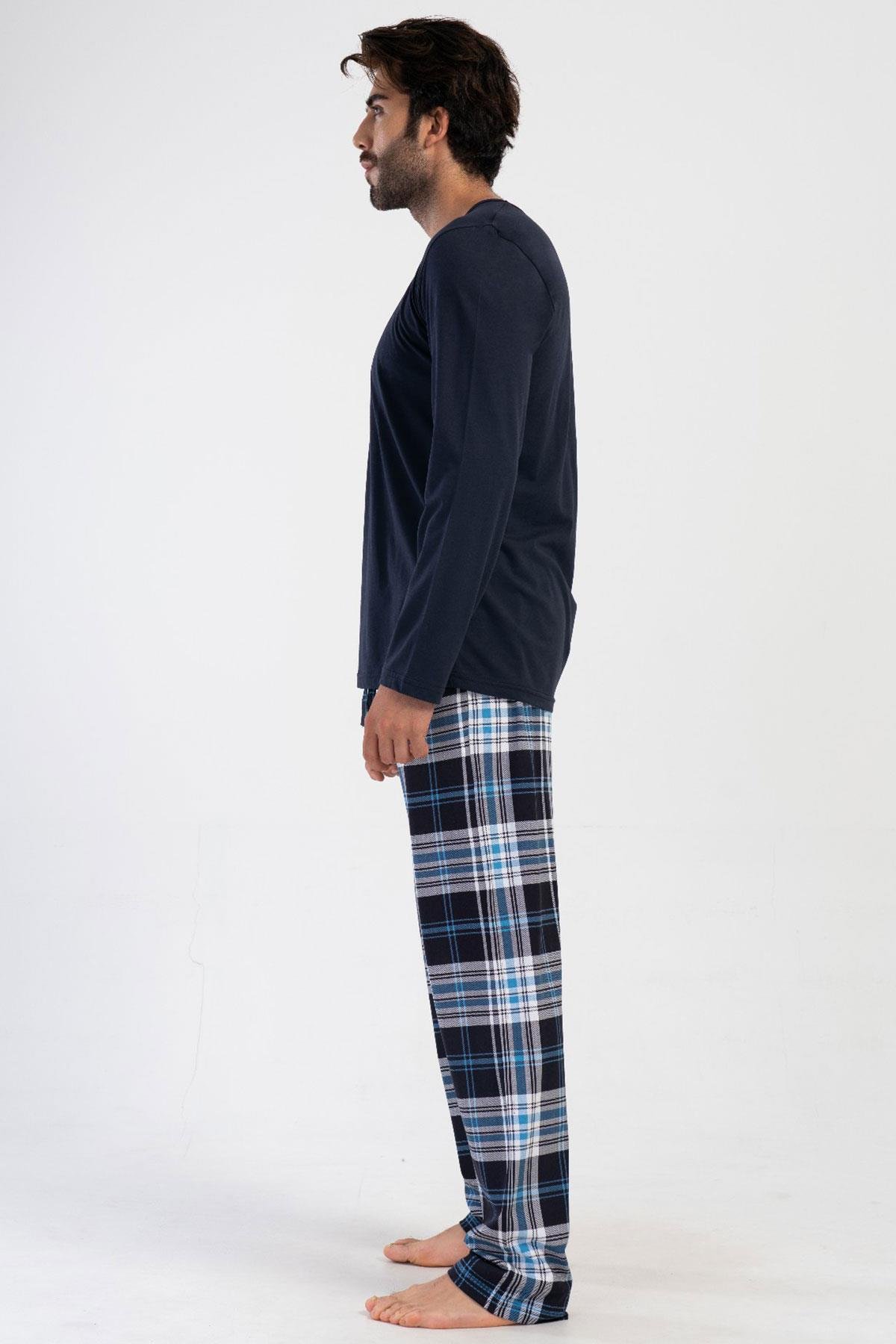 Vienetta 4040921223 Erkek Uzun Kollu Pamuk Suprem Pijama Takımı