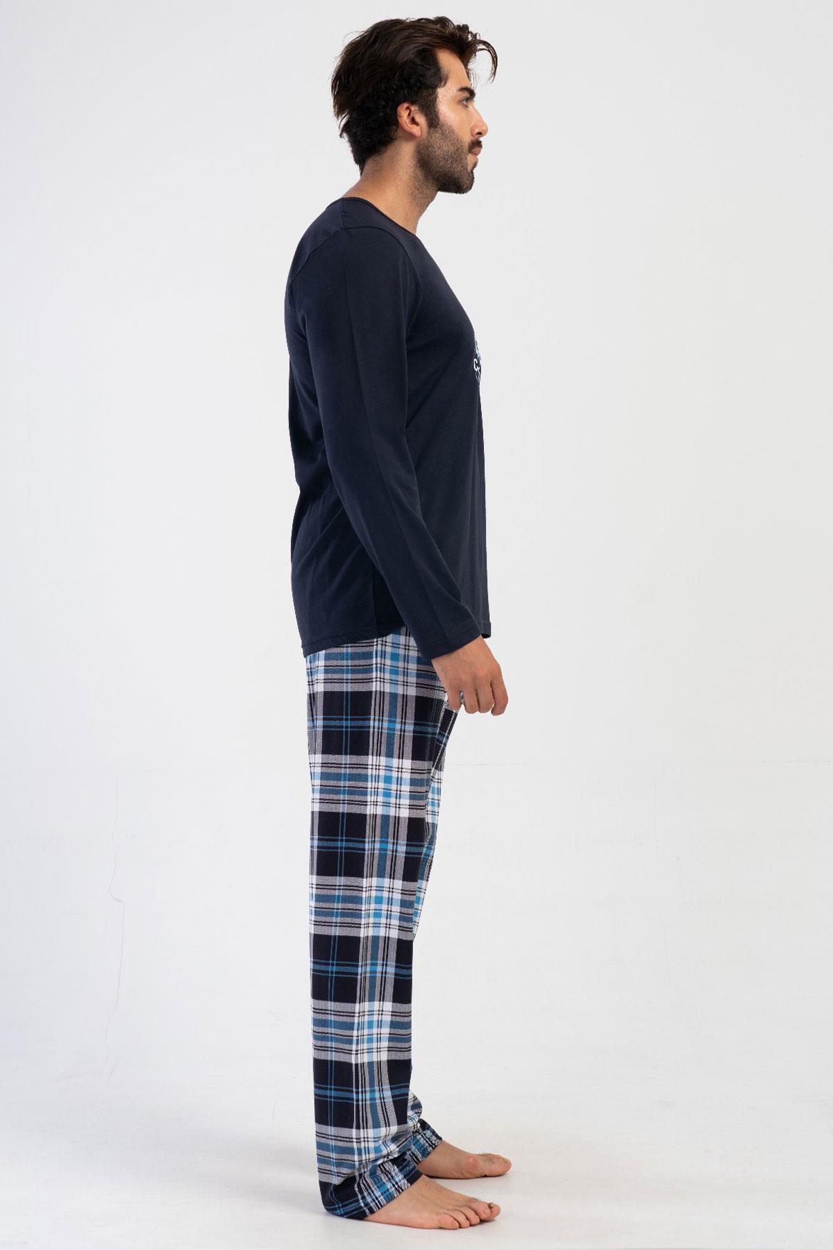 Vienetta 4040921223 Erkek Uzun Kollu Pamuk Suprem Pijama Takımı