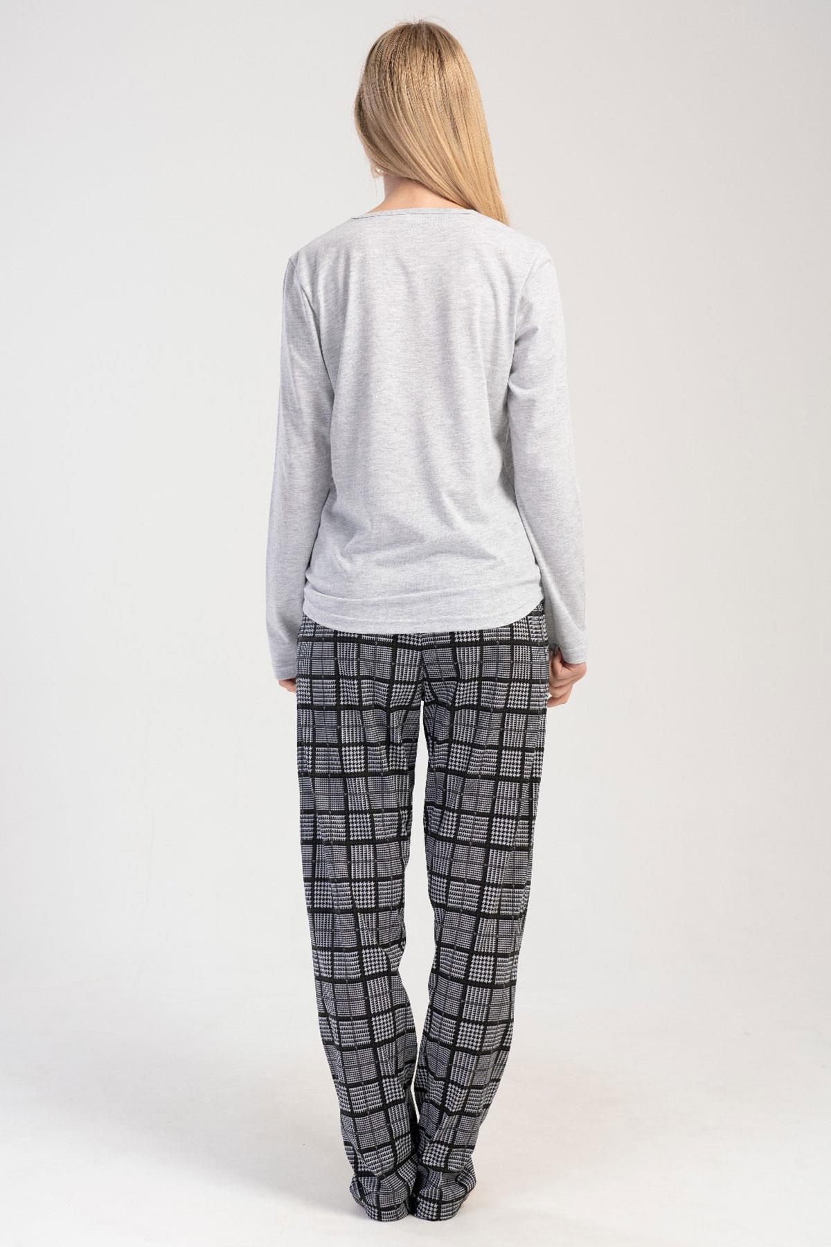 Vienetta 4050090871 Kadın Uzun Kollu Pamuklu Suprem Pijama Takımı