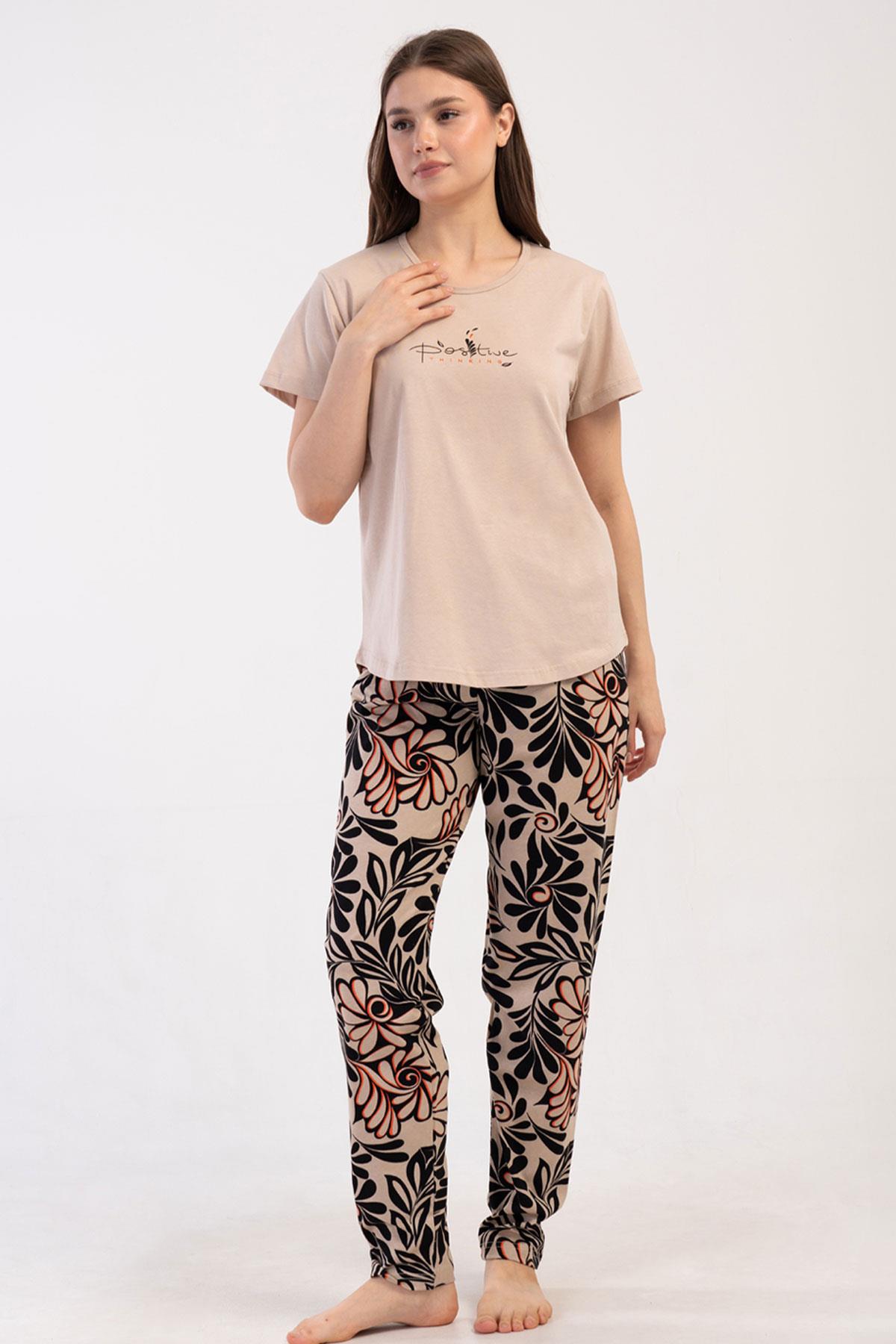 Vienetta 4080643526 Kadın Büyük Beden Kısa Kollu Pijama Takımı