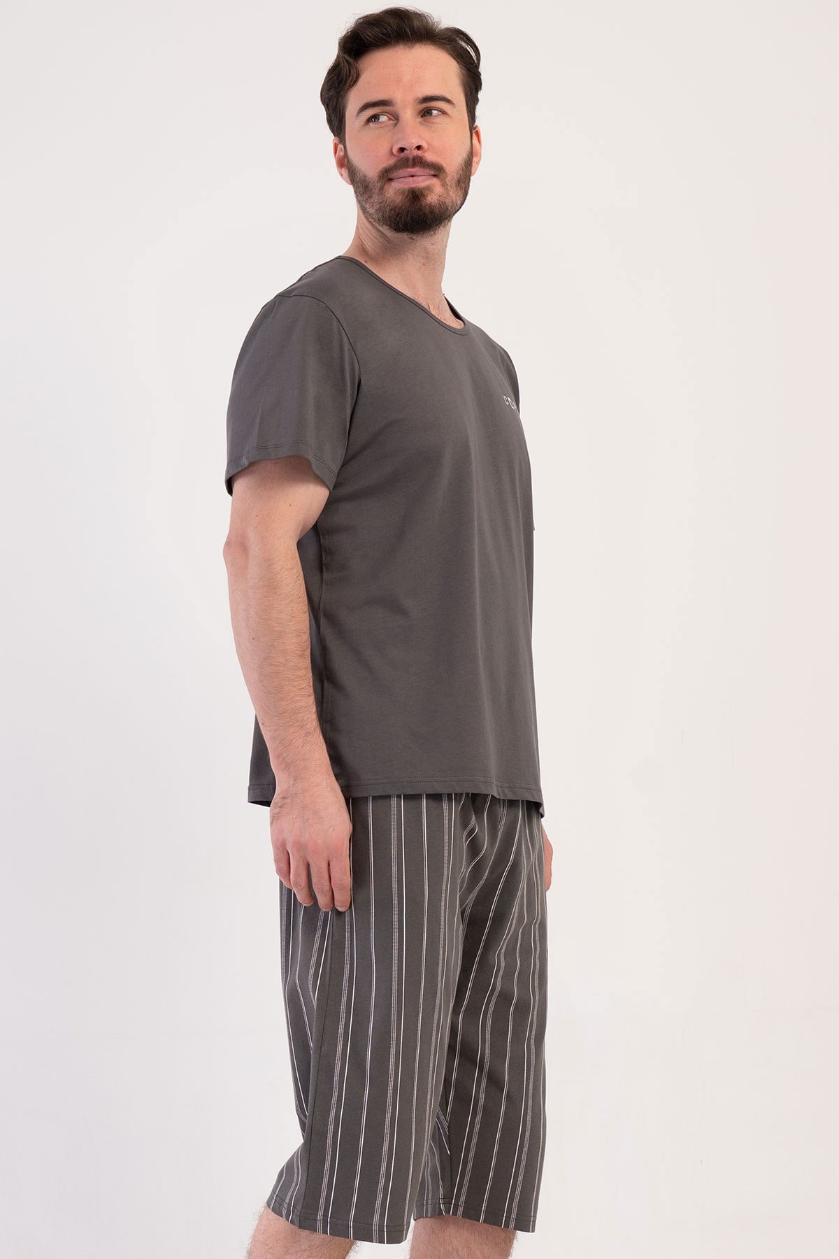 Vienetta 4080821374 Erkek Kısa Kol Kaprili Pijama Takımı