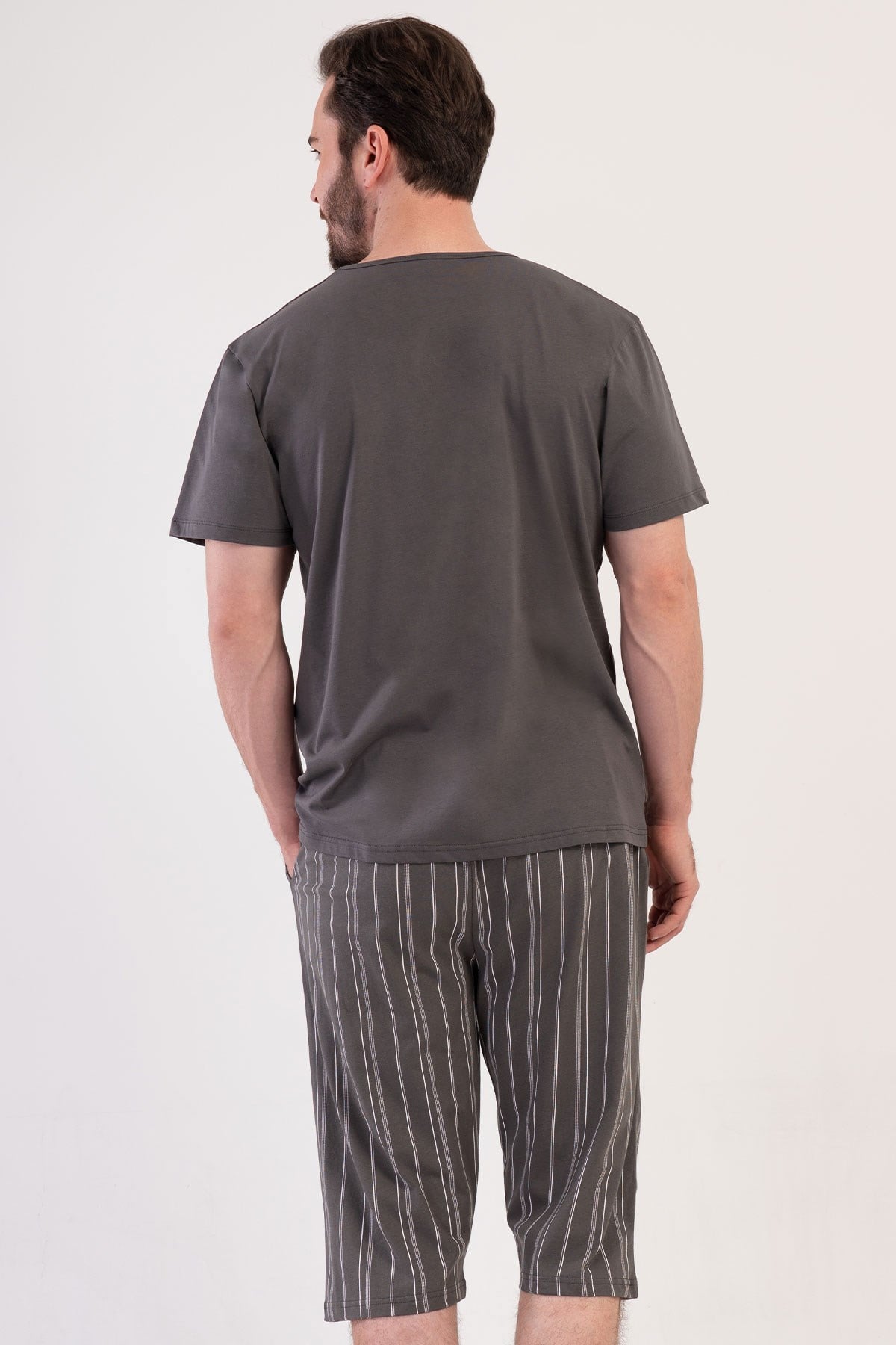 Vienetta 4080821374 Erkek Kısa Kol Kaprili Pijama Takımı