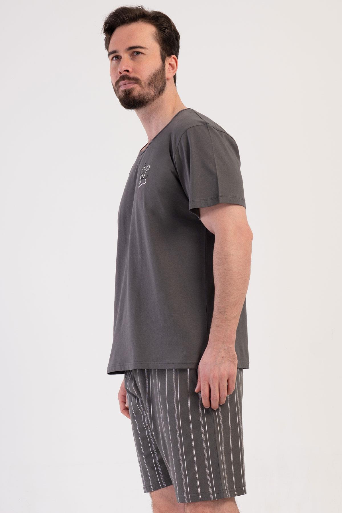 Vienetta 4080841374 Erkek Kısa Kollu Şortlu Pijama Takımı