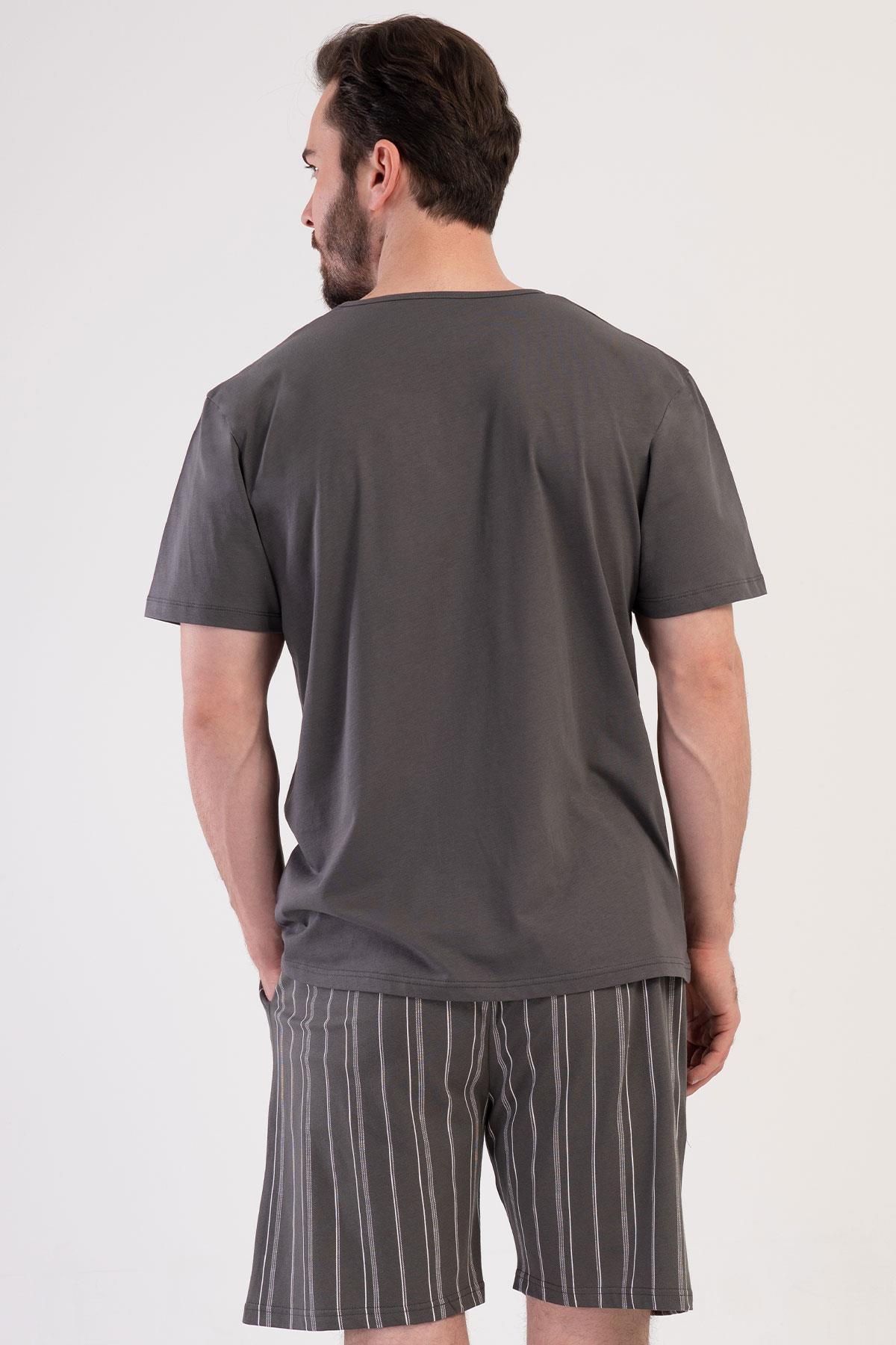 Vienetta 4080841374 Erkek Kısa Kollu Şortlu Pijama Takımı