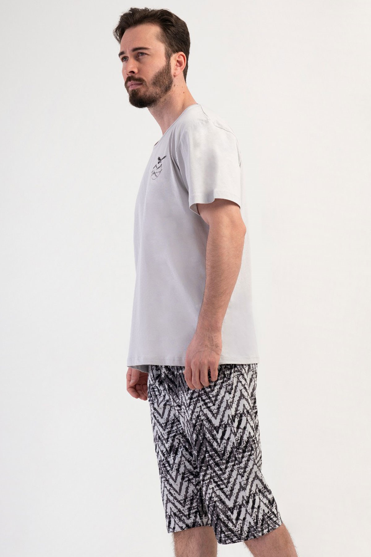 Vienetta 4081390592 Erkek Kısa Kol Kaprili Pijama Takımı