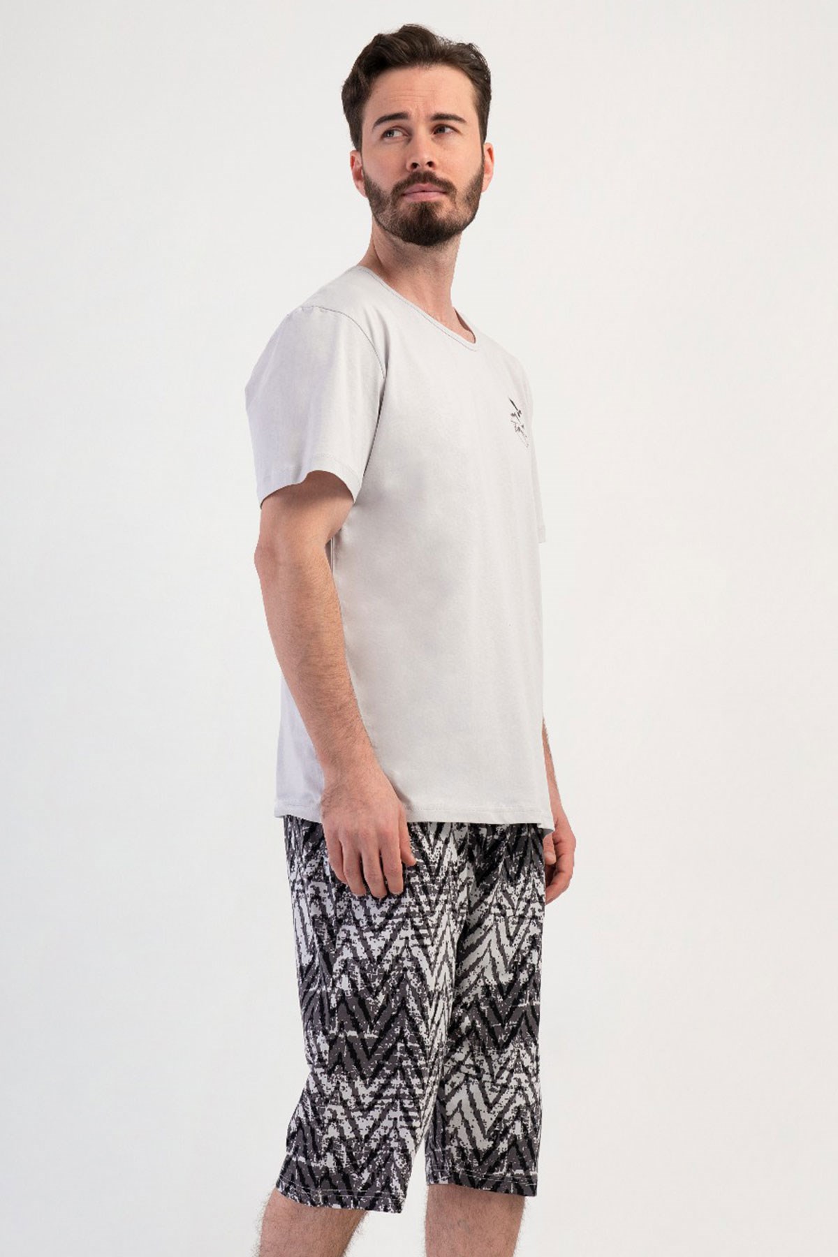 Vienetta 4081390592 Erkek Kısa Kol Kaprili Pijama Takımı