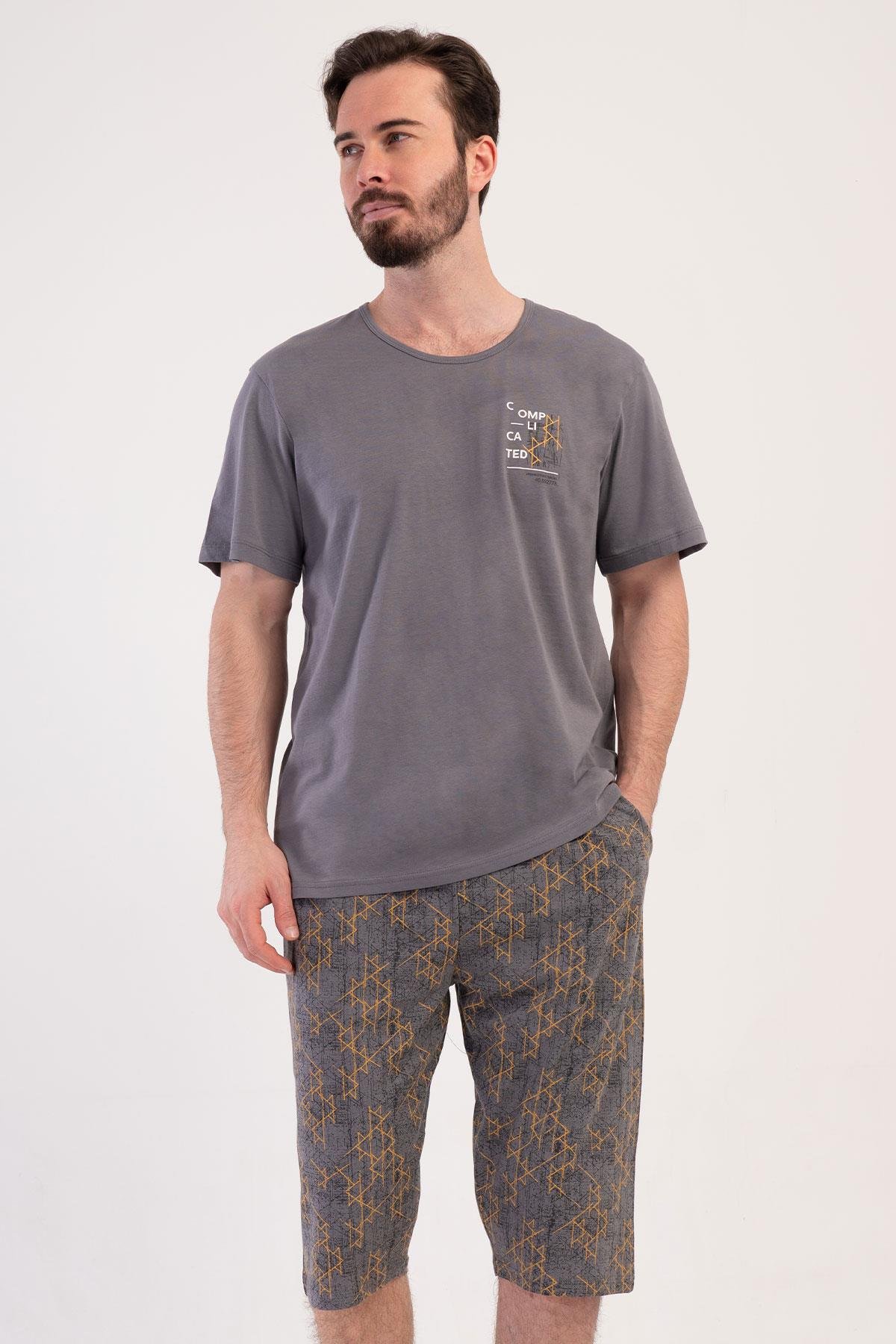 Vienetta 4081670278 Erkek Kısa Kollu Kaprili Pijama Takımı