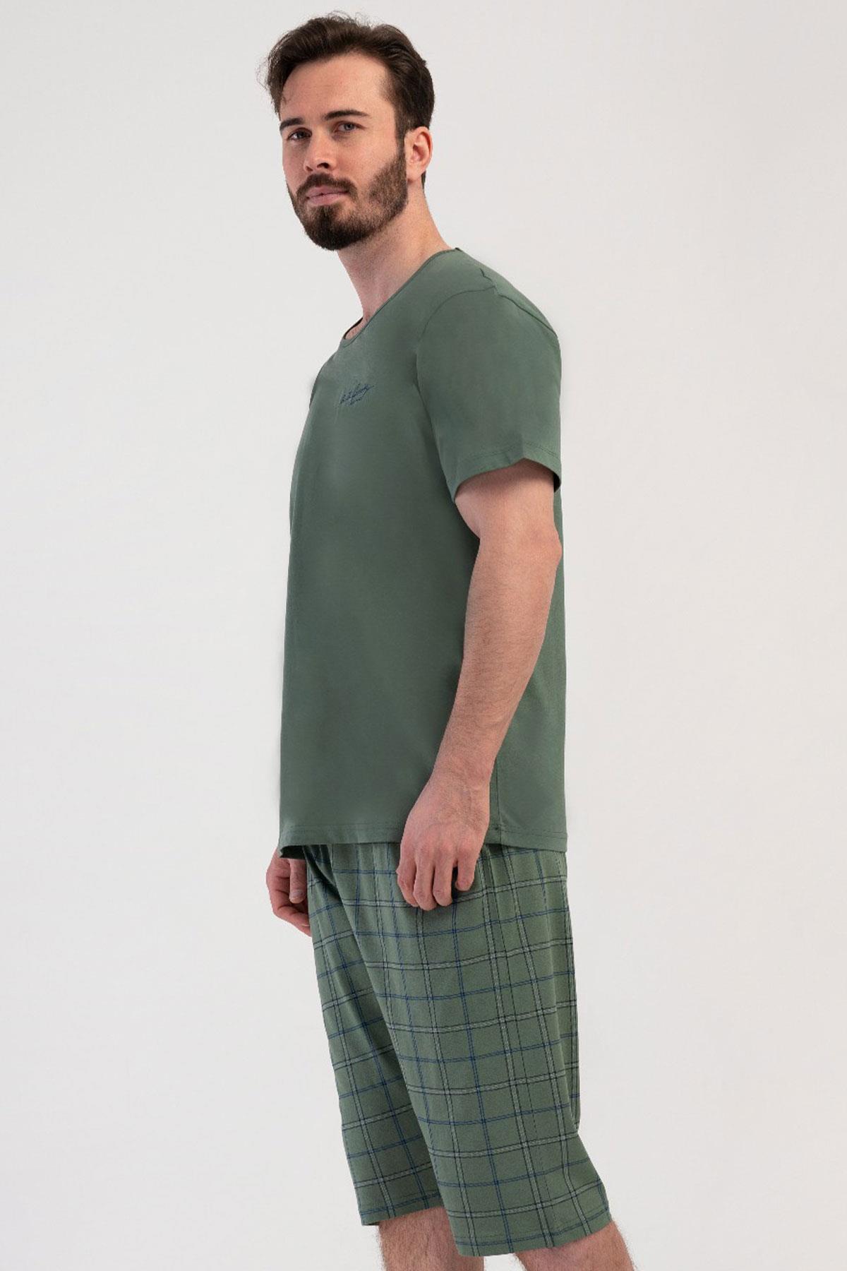 Vienetta 4082474070 Erkek Kısa Kollu Kaprili Pijama Takımı