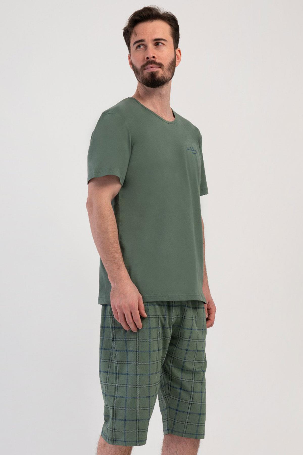 Vienetta 4082474070 Erkek Kısa Kollu Kaprili Pijama Takımı