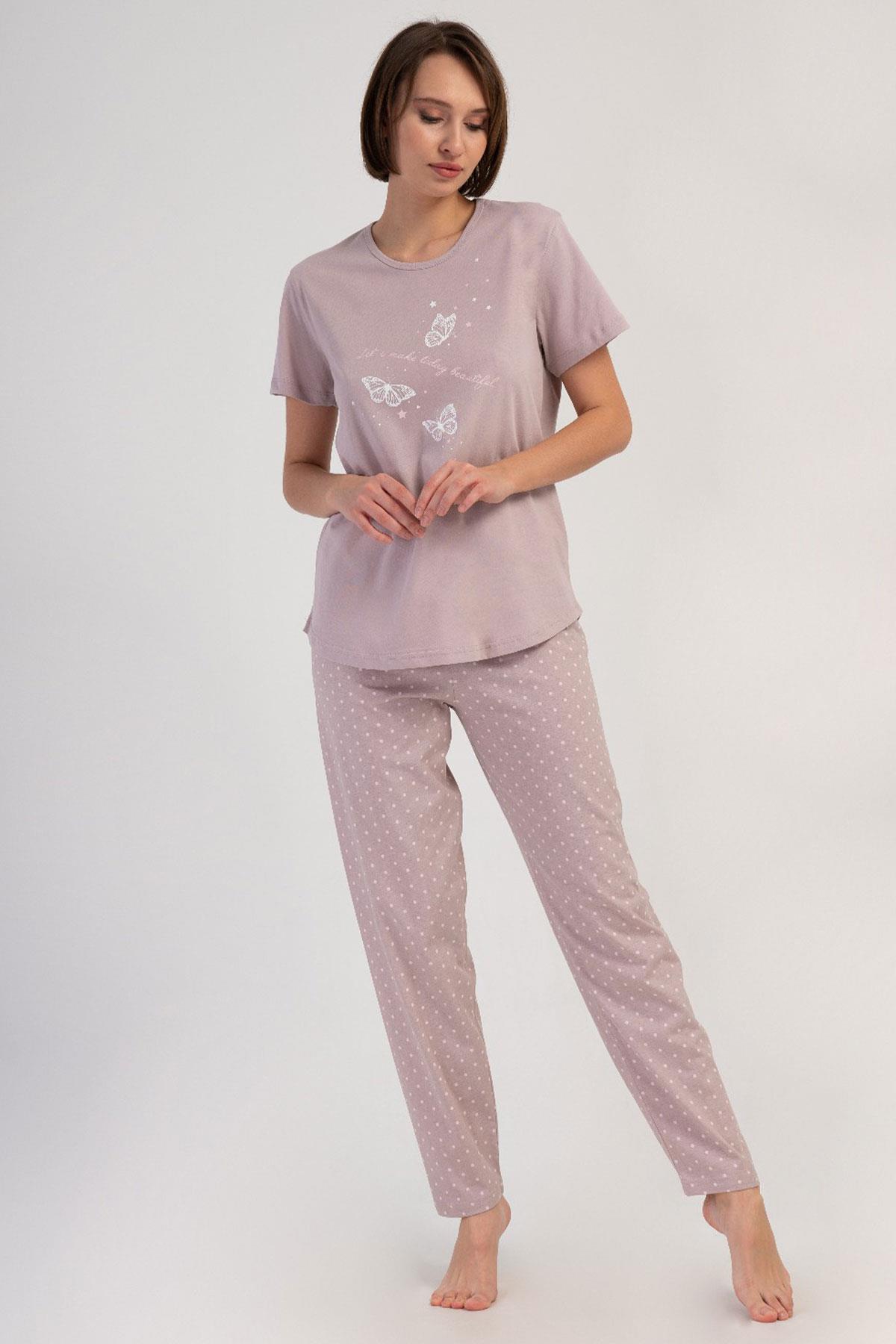 Vienetta 4082701405 Kadın Büyük Beden Kısa Kollu Pijama Takımı