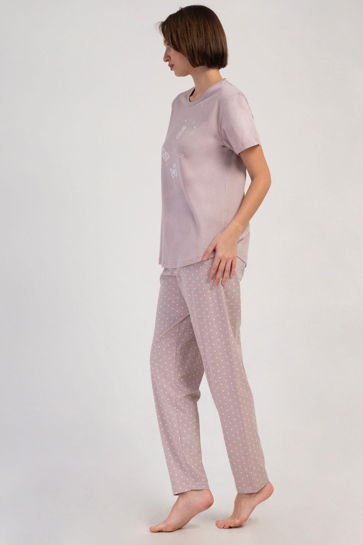 Vienetta 4082701405 Kadın Büyük Beden Kısa Kollu Pijama Takımı