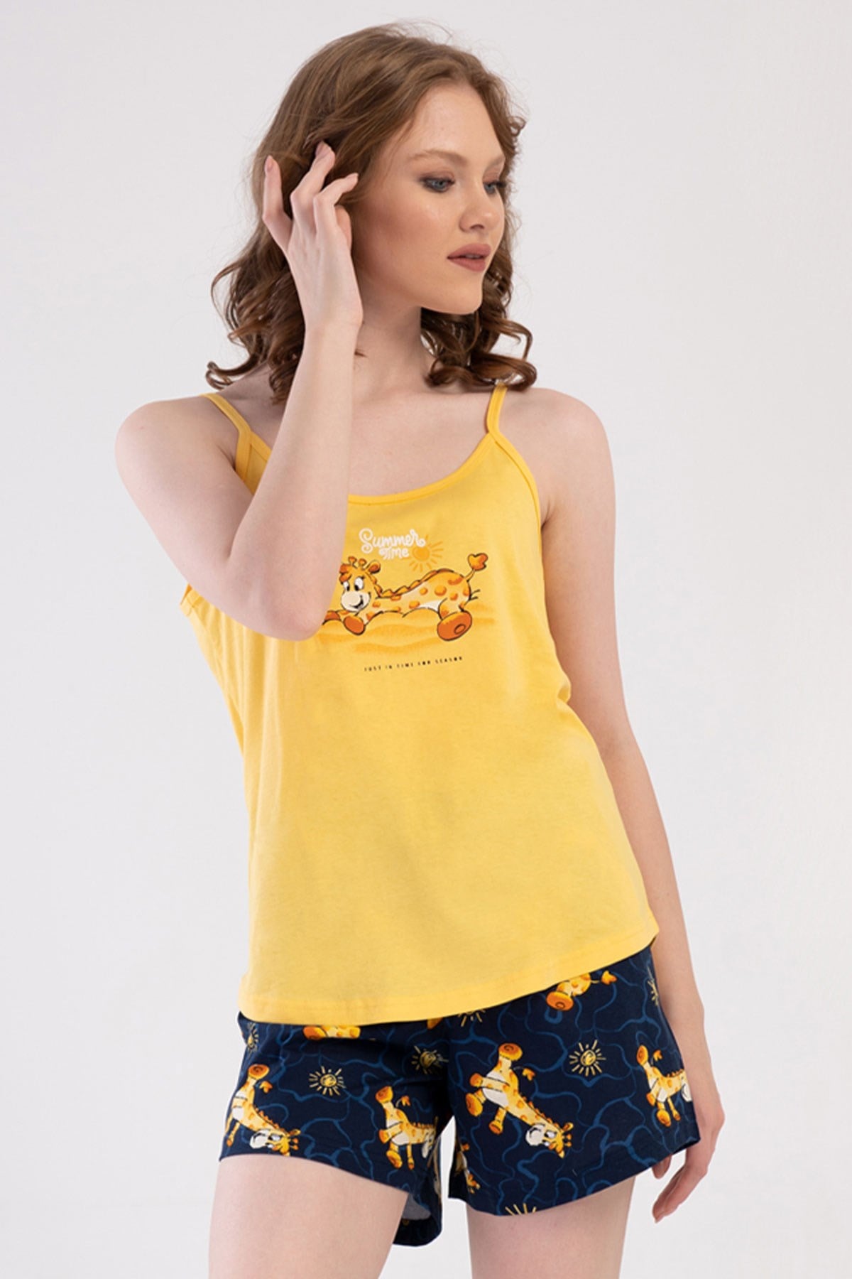 Vienetta 4082787566 Kadın İp Askılı Şortlu Pijama Takımı