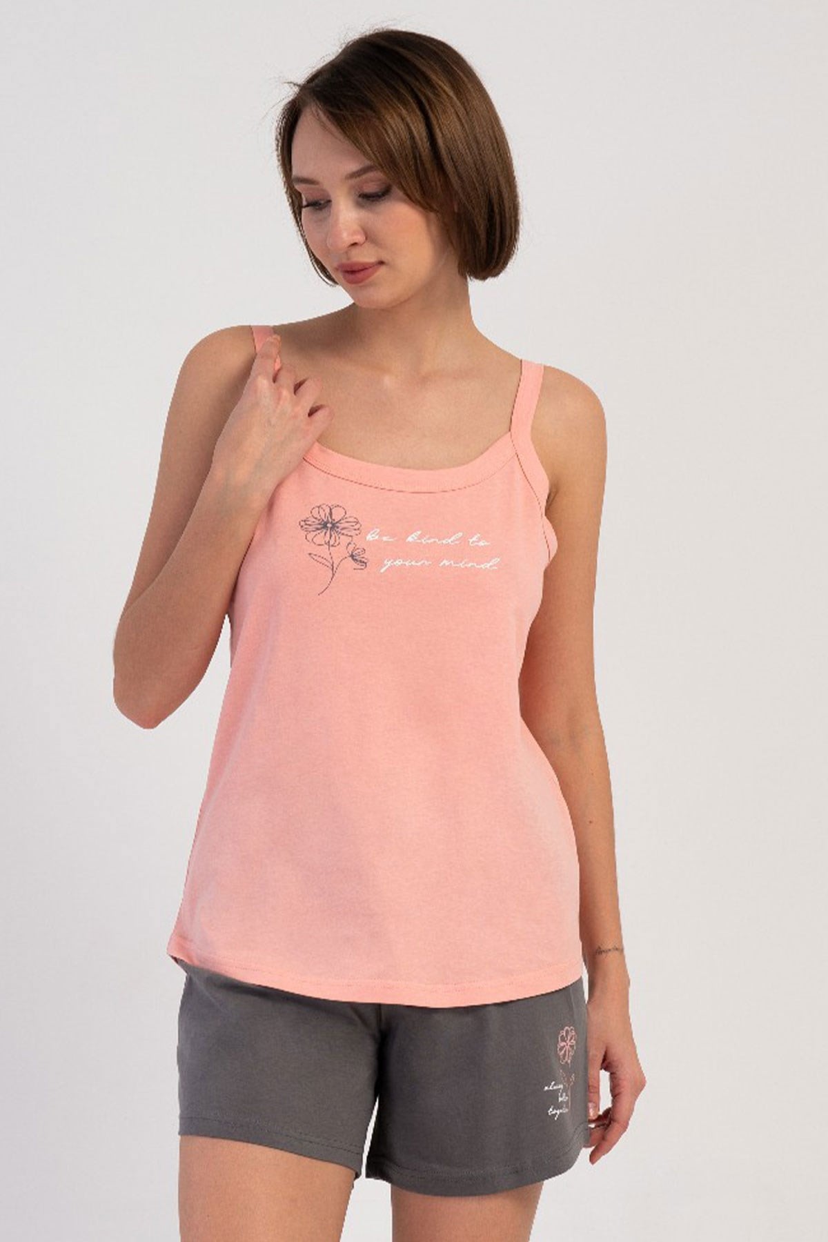 Vienetta 4083940000 Kadın B.B.İp Askılı Şortlu Pijama Takımı